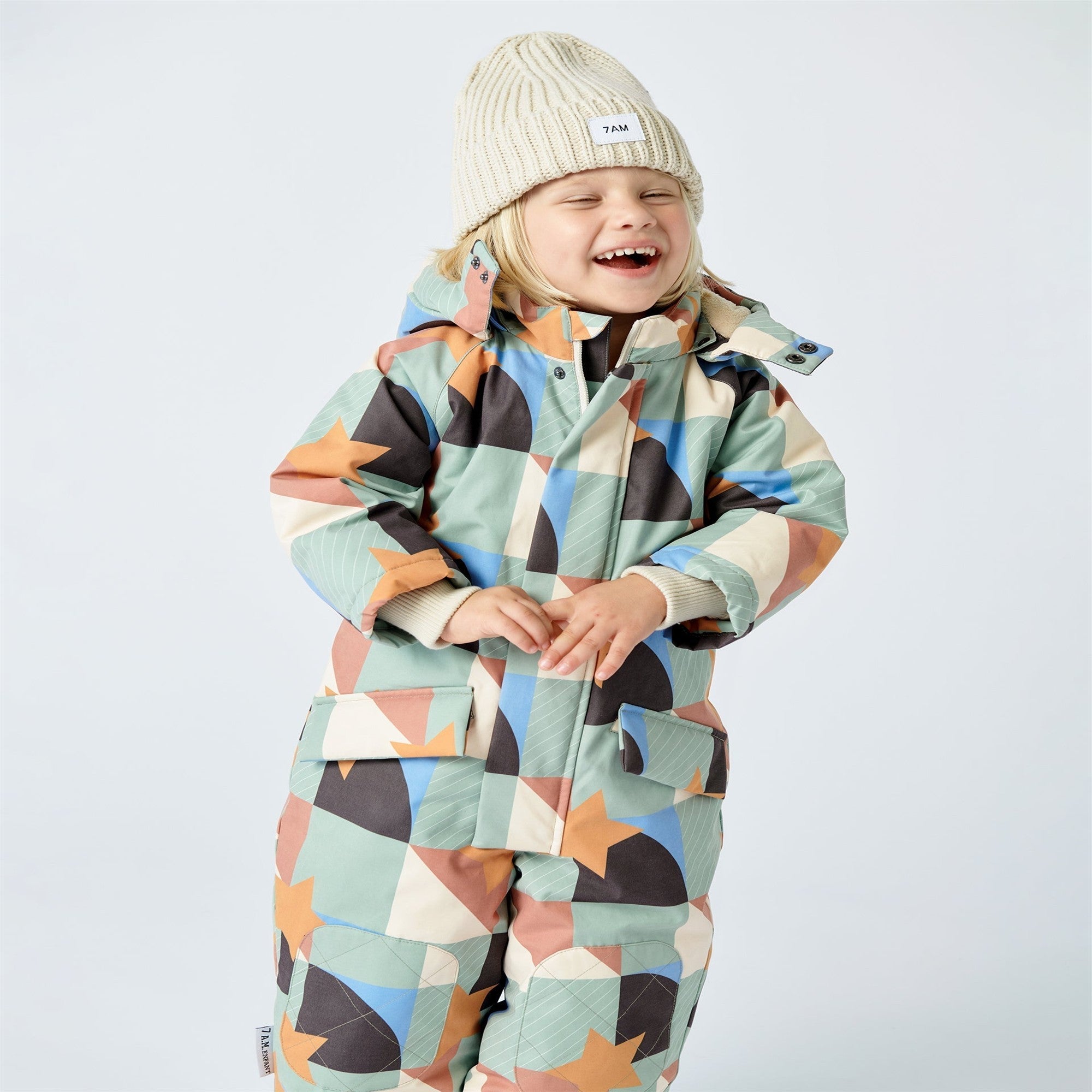 7AM Enfant Snowsuit Grand Benji Prints Plush - Warm Winter Baby Snowsuit for Boys & Girls, Waterproof & Windproof, Perfect for Outdoor Play, Skiing & Snow Adventures