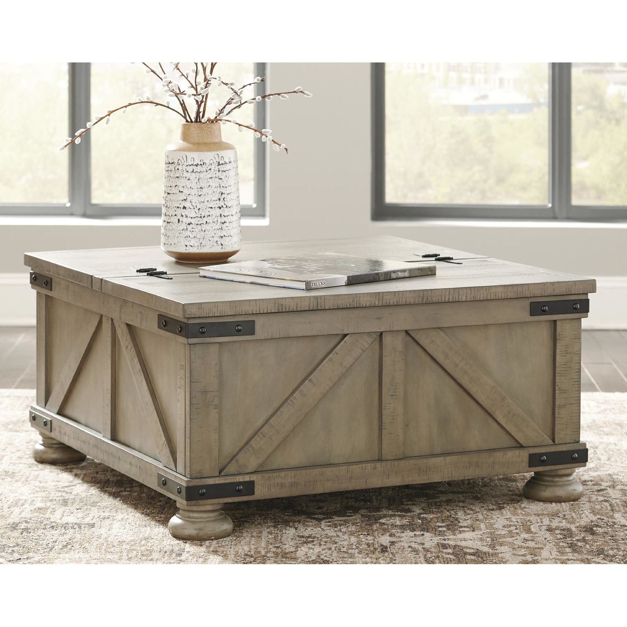 Modern Aldwin Coffee Table in Gray - Stylish Living Room Furniture for Small Spaces, Home Decor & Office Use