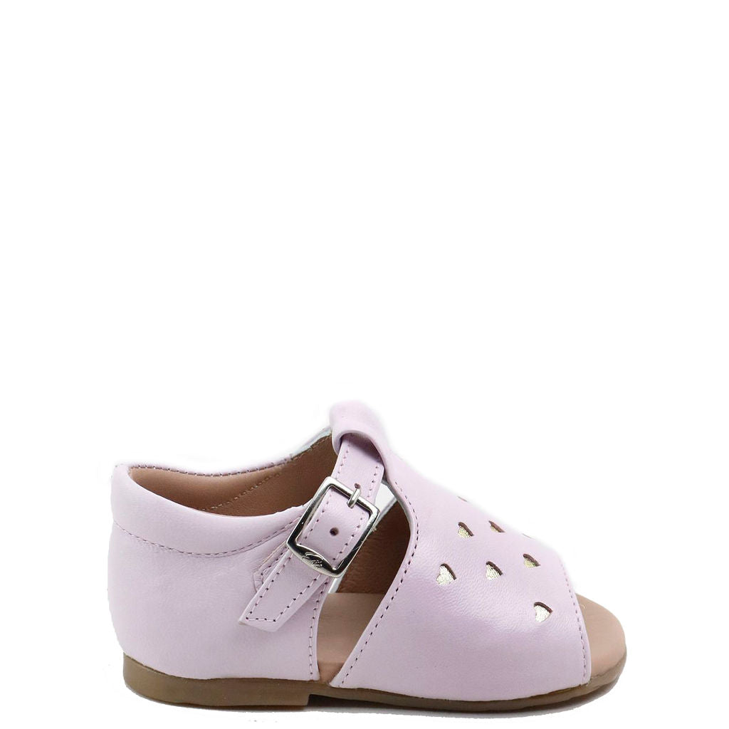 Lilac Heart Baby Sandals for Girls - Soft Sole Comfortable First Walking Shoes - Perfect for Outdoor Play, Beach & Special Occasions
