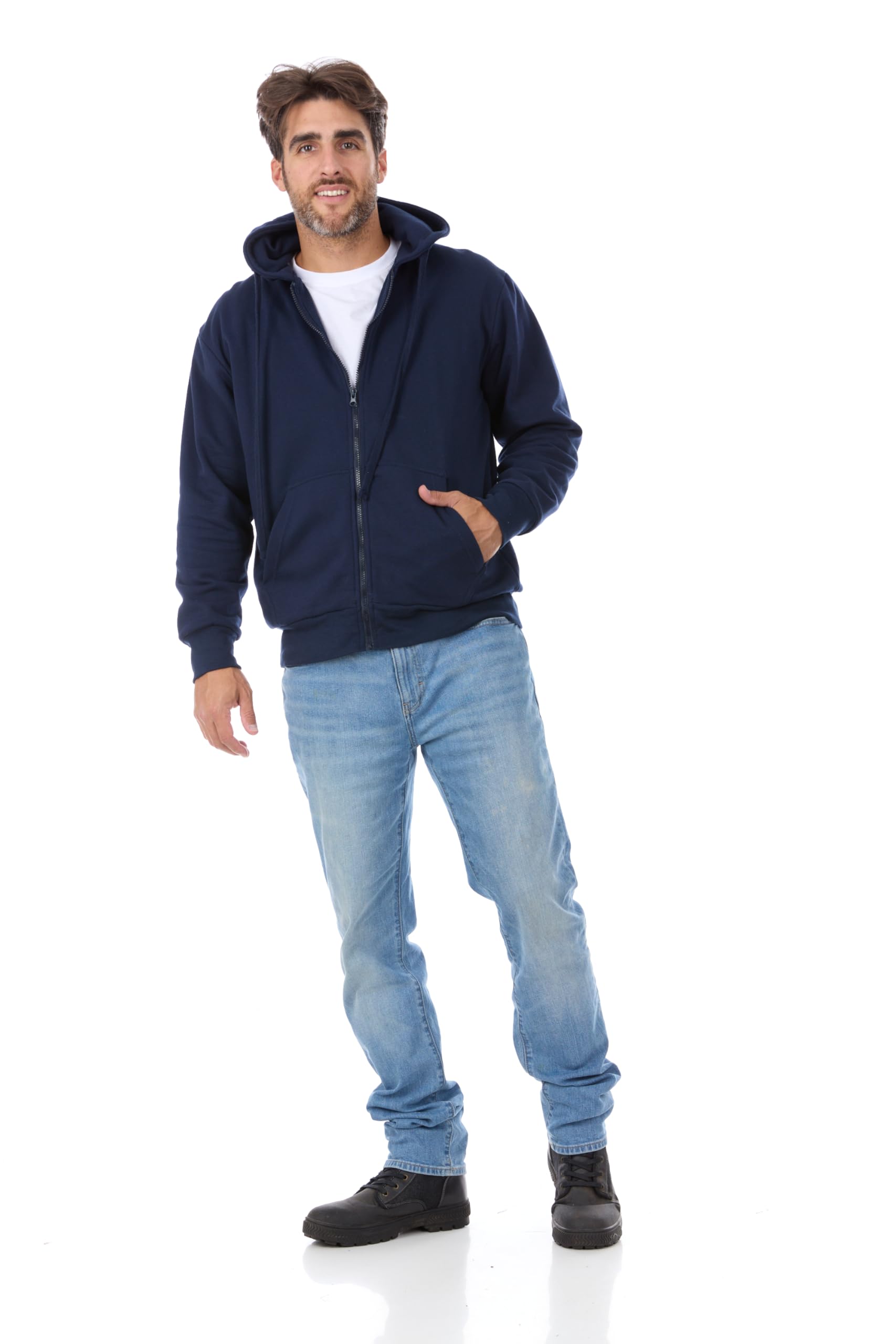 Men's Fleece Hoodie - Thermal Lined Cotton Blend Jacket with Front Zipper | Winter Warm Pullover for Outdoor Activities & Casual Wear