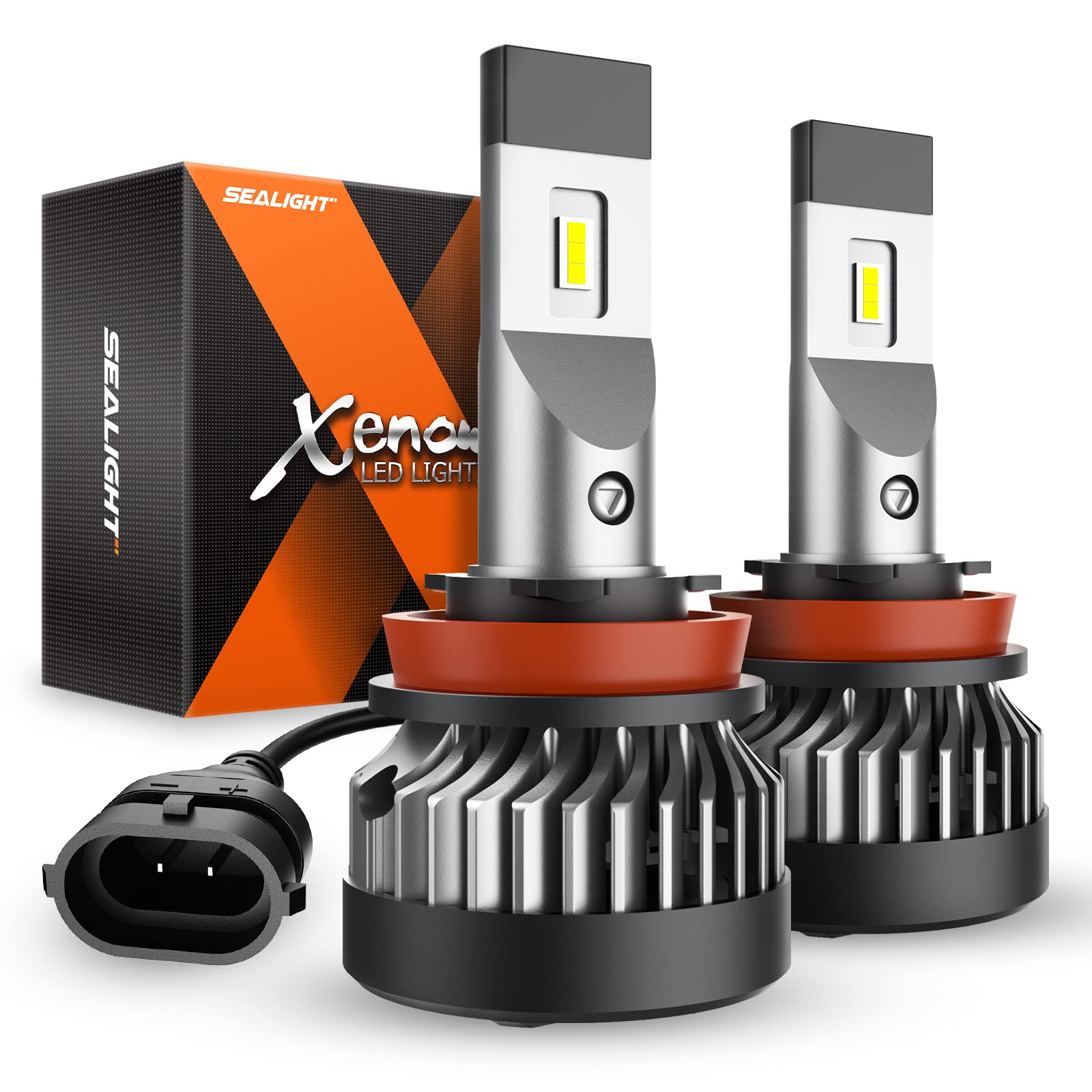 SEALIGHT H11 LED Fog Light Bulbs - 10000LM High Brightness, 6500K Cool White, H11/H8/H16 Compatible - Perfect for Trucks, SUVs, and Cars - Enhanced Visibility in Fog, Rain, and Night Driving (Pack of 2)
