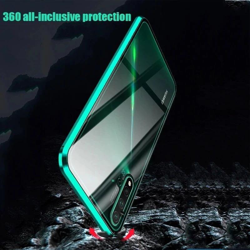 Samsung Galaxy S24 Magnetic Adsorption Glass Metal Case - Premium Protective Cover for Everyday Use & Travel