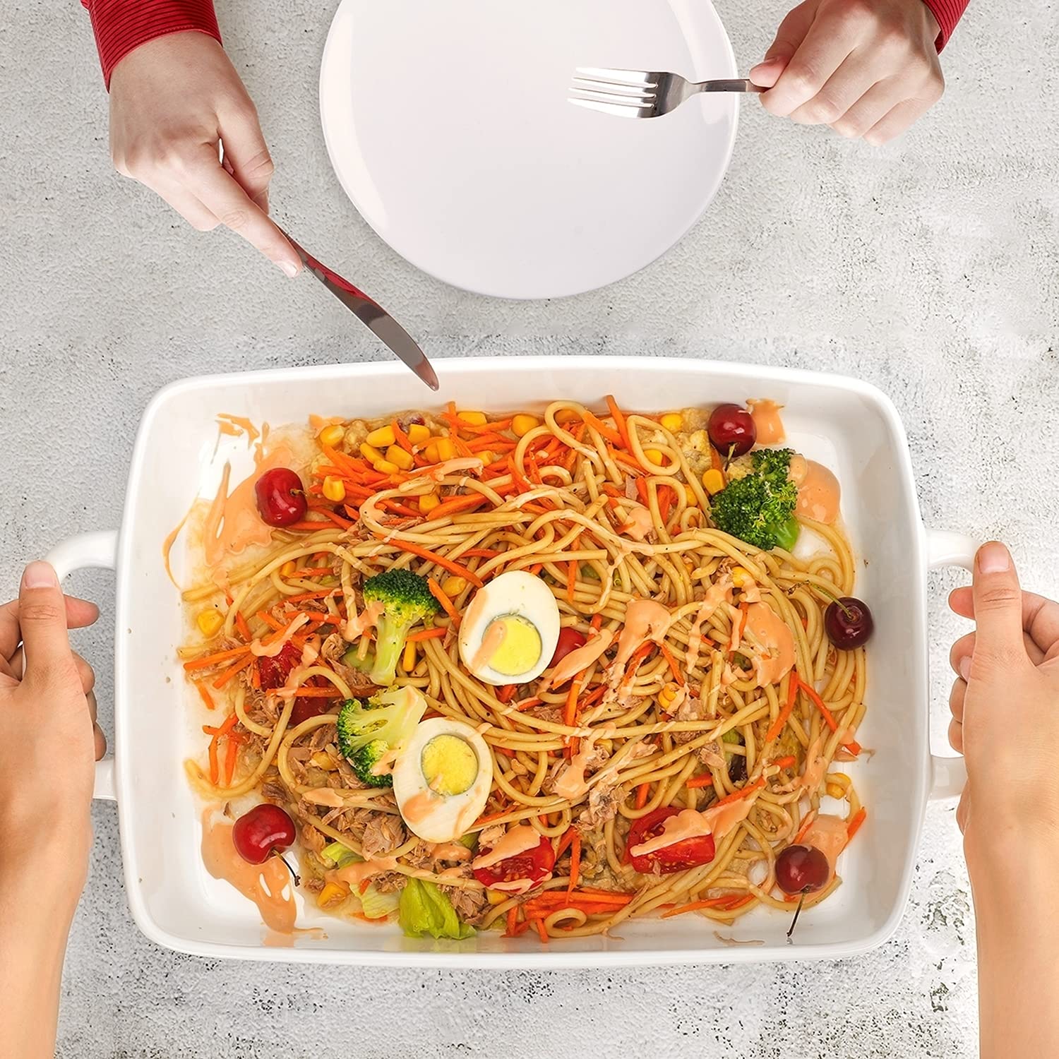 Premium Heavy Duty Ceramic Baking Pan - 3.6 Quart Rectangular Oven Dish for Cakes, Lasagna & Banquets | Non-Stick Bakeware for Home & Commercial Kitchens | Perfect for Baking, Roasting & Meal Prep