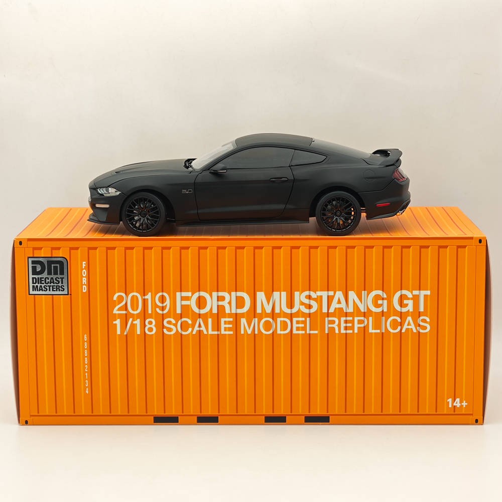 1/18 Scale Diecast Model Car - 2019 Ford Mustang GT Matte Black RHD - Highly Detailed Collectible Miniature for Display & Hobby Enthusiasts | Perfect for Office Decor, Car Shows & Gift Giving