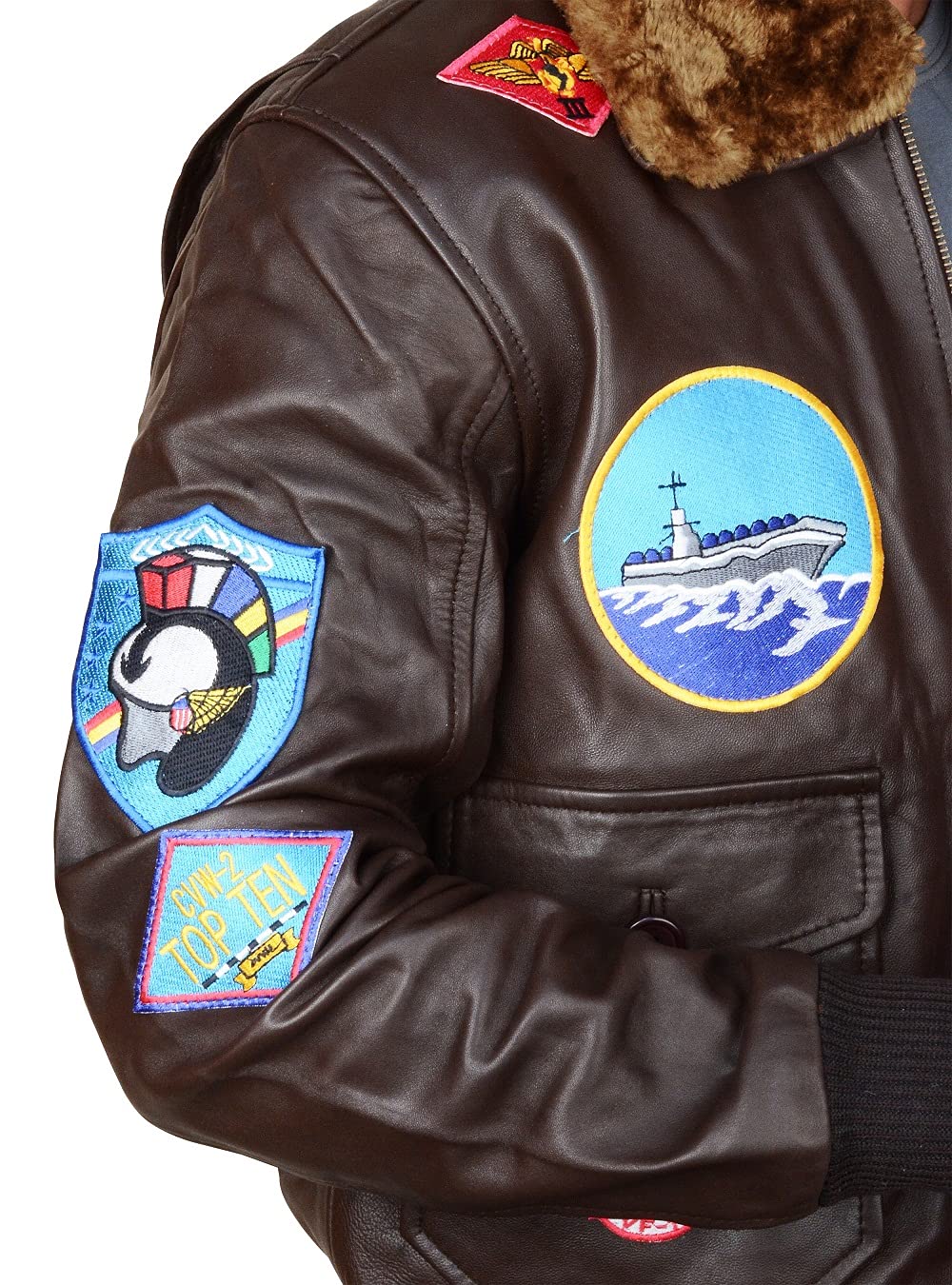 Authentic USAAF G1 Aviator Leather Jacket - Genuine Black Fur Collar Bomber Coat for Men | Inspired by Top Gun Maverick | Perfect for Aviation Enthusiasts, Motorcycle Riders & Casual Wear