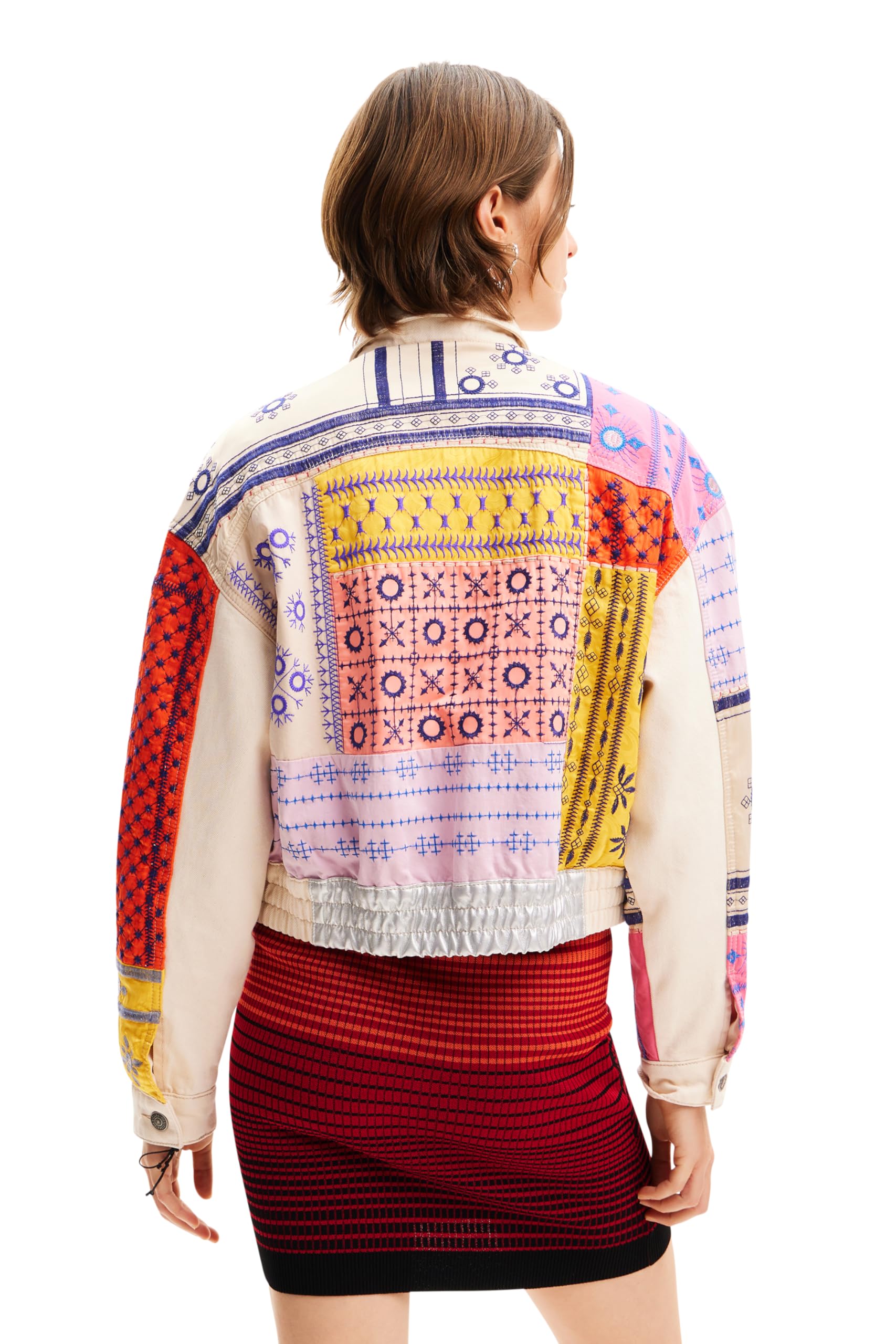 Desigual Women's Denim Trucker Jacket - Vintage Style Distressed Denim Jacket for Women | Perfect for Casual Outfits, Streetwear & Layering in Fall & Spring