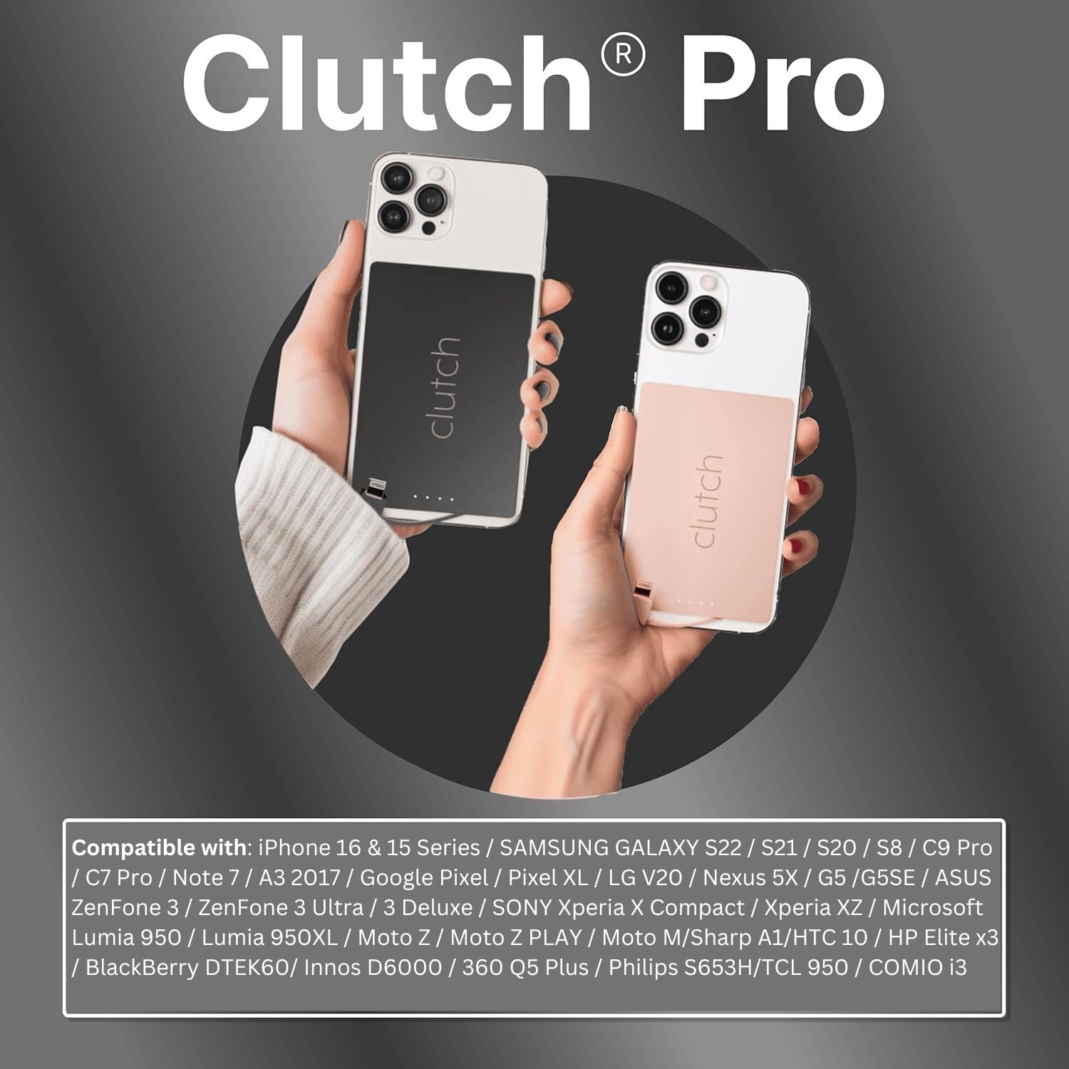 Clutch Pro USB-C Portable Charger 5000mAh - Magnetic Power Bank for iPhone 15/16 & Android - TSA Approved Travel Charger with Built-in Cable - Ultra Lightweight 3.7oz - Perfect for Travel, Commuting & Emergency Power Backup - Black