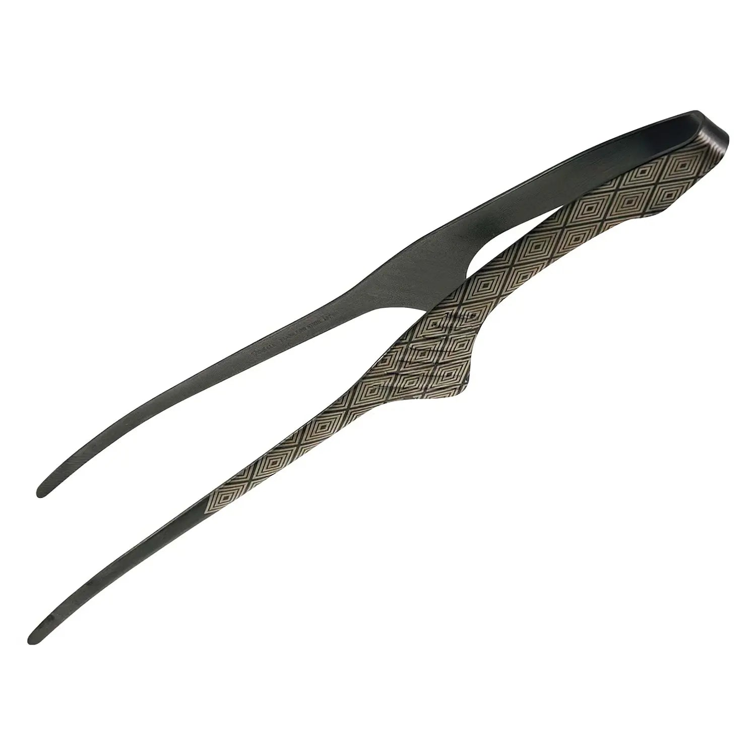 EBM Stainless Steel Chopstick Tongs - Black Kitchen Utensil for Cooking, Serving & Eating Asian Food - Perfect for Ramen, Sushi, Hot Pot & BBQ