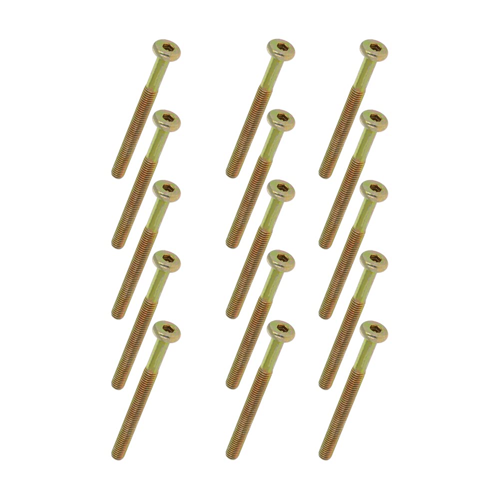 Yinpecly M6x65mm Galvanized Flat Head Socket Cap Screws - Carbon Steel Half Threaded Hex Drive Bolts (15Pcs) - Ideal for Furniture Assembly, DIY Projects & Automotive Repairs