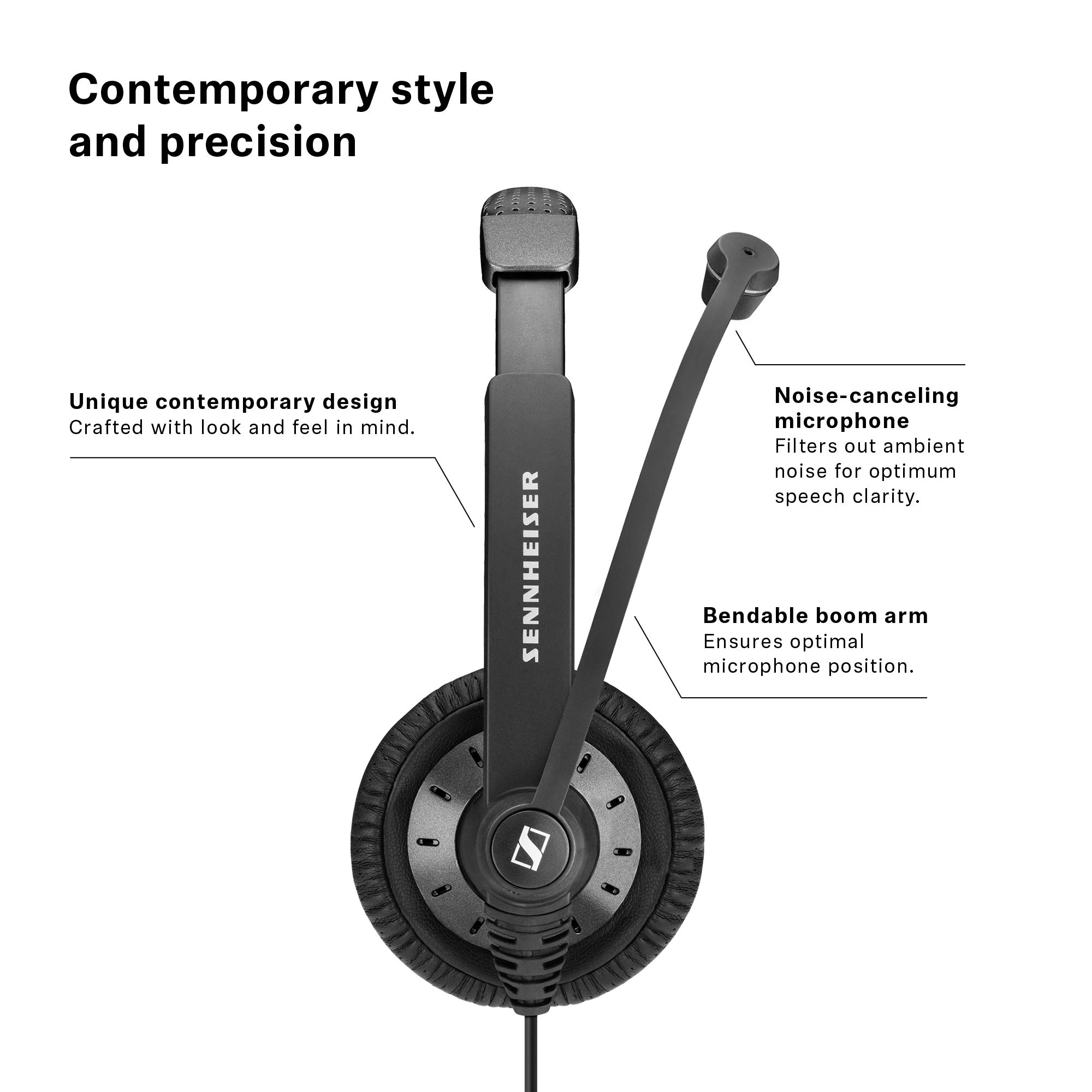 Sennheiser SC 70 USB CTRL (506504) Business Headset - Dual-Sided HD Sound with Noise Cancelling Mic & USB Connector for Unified Communications | Perfect for Call Centers, Remote Work & Video Conferencing (Black)