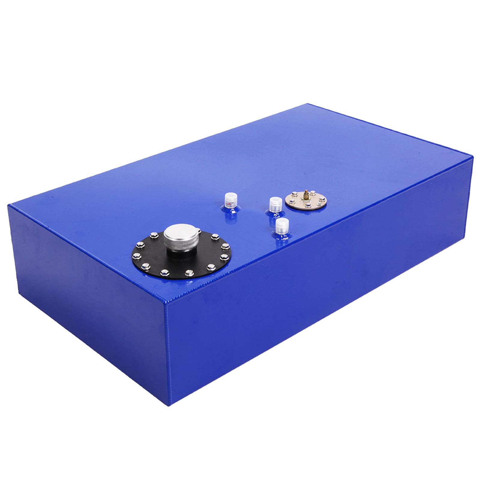 MOTOOS 17 Gallon Universal Aluminum Fuel Cell Tank with Level Sender - Top Feed Design for Racing & Drift Cars - High Performance Blue Fuel Tank for Track, Drag Racing & Off-Road Use