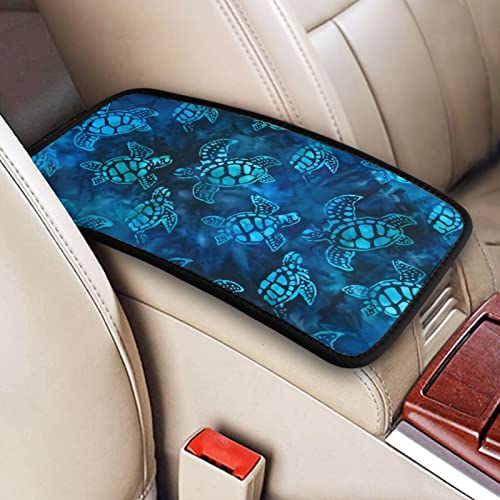 Watercolor Blue Sea Turtle Car Handrail Box Cushion