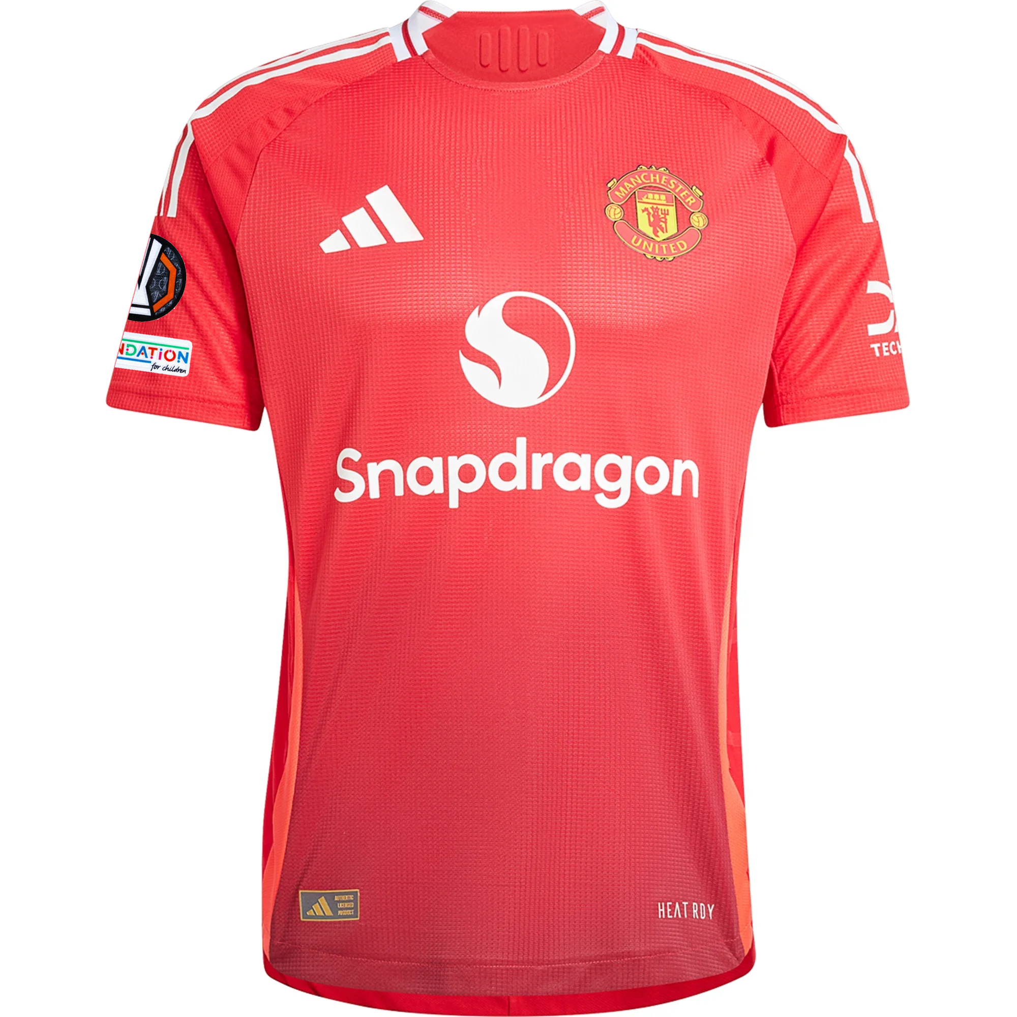 Adidas Manchester United Authentic Diogo Dalot Home Jersey 24/25 with Europa League Patches - MUFC Red/Bright Red - Perfect for Soccer Matches & Fan Events