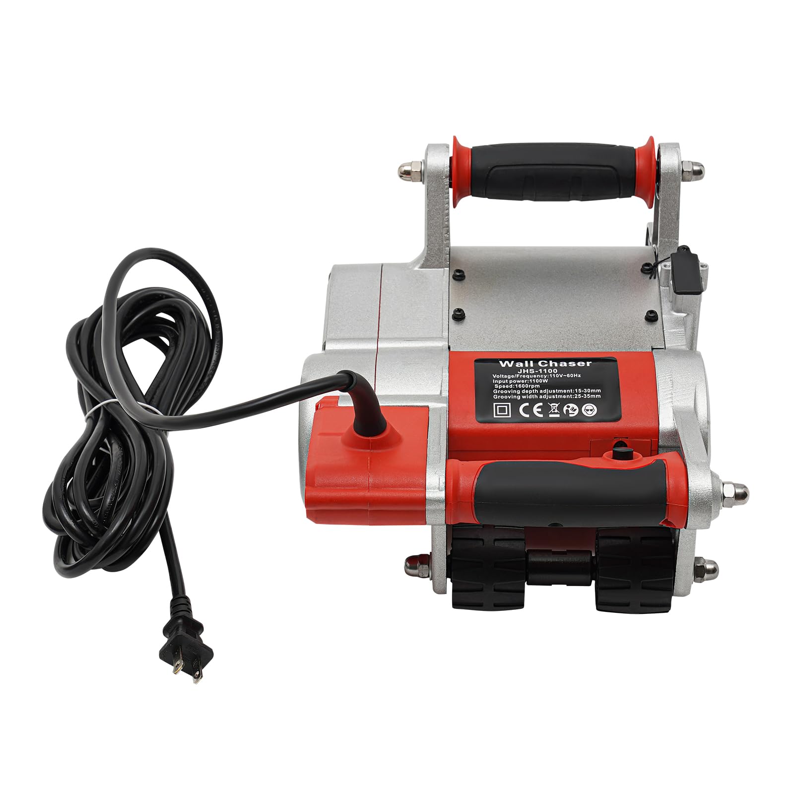 DYRABREST 1100W Electric Wall Chaser - Adjustable Grooving Depth 15-30mm, 25mm Slot Width, 1600r/min Speed - Perfect for Brick, Concrete & Tile Cutting - Ideal for Home Renovation, Construction & DIY Projects