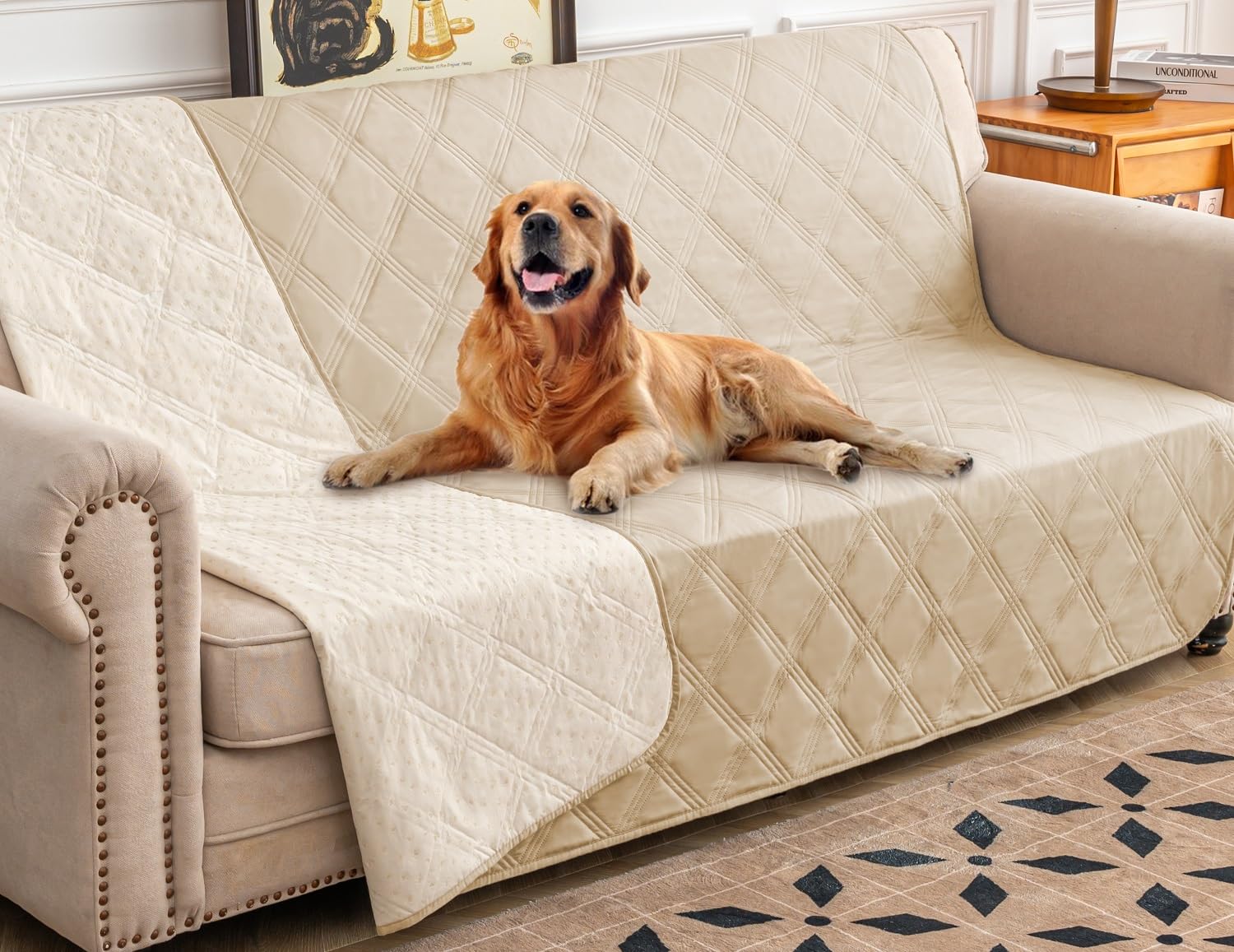 Waterproof Dog Bed Cover with Anti-Slip Backing - Pet Blanket for Furniture, Couch & Sofa Protector - Ideal for Indoor Use, Travel & Pet-Friendly Homes
