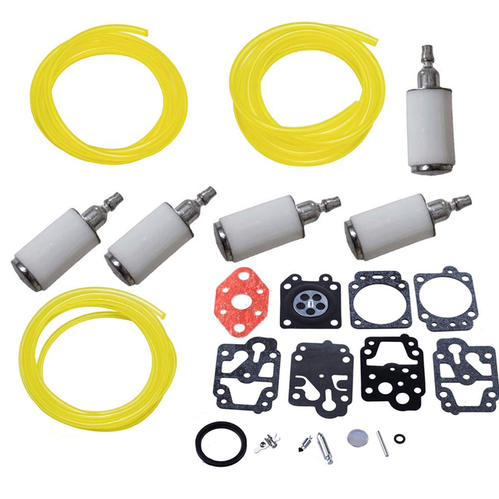 HIFROM Carburetor Repair Kit - Gasket & Diaphragm with 3 Size 4 Feet Fuel Line - Compatible with Walbro K20-WYL, Honda GX22 GX31, Maruyama LE230, Echo GT1100 GT2101, Trimmer WYL-240-1 WYL-242-1 - Perfect for Small Engine Maintenance & Repair