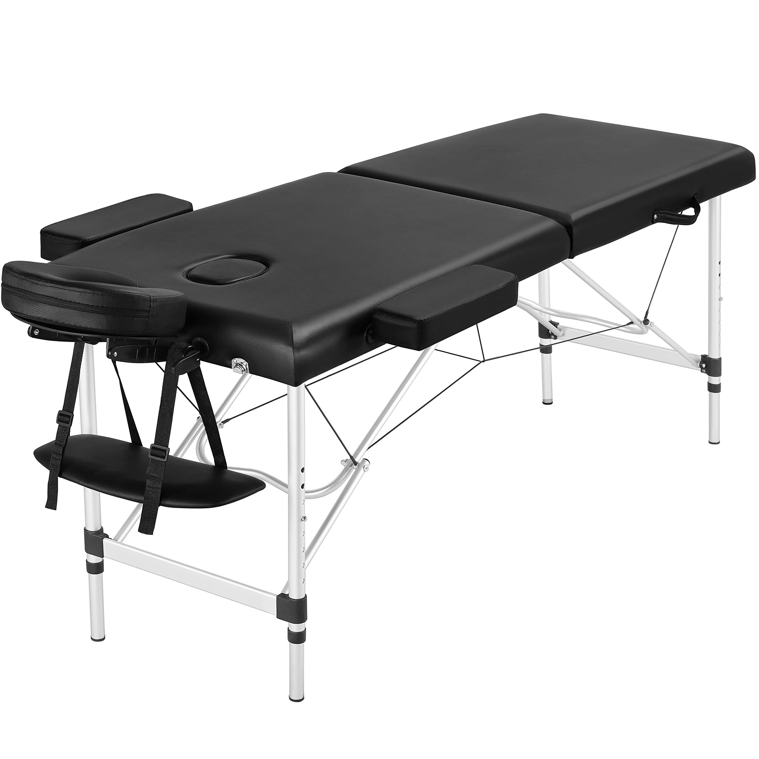 Yaheetech Foldable Massage Bed - 60cm Wide Portable Beauty Salon Table for Lash Extensions & Spa Treatments | Professional 2-Section Aluminum Frame | Compact & Lightweight for Home or Salon Use
