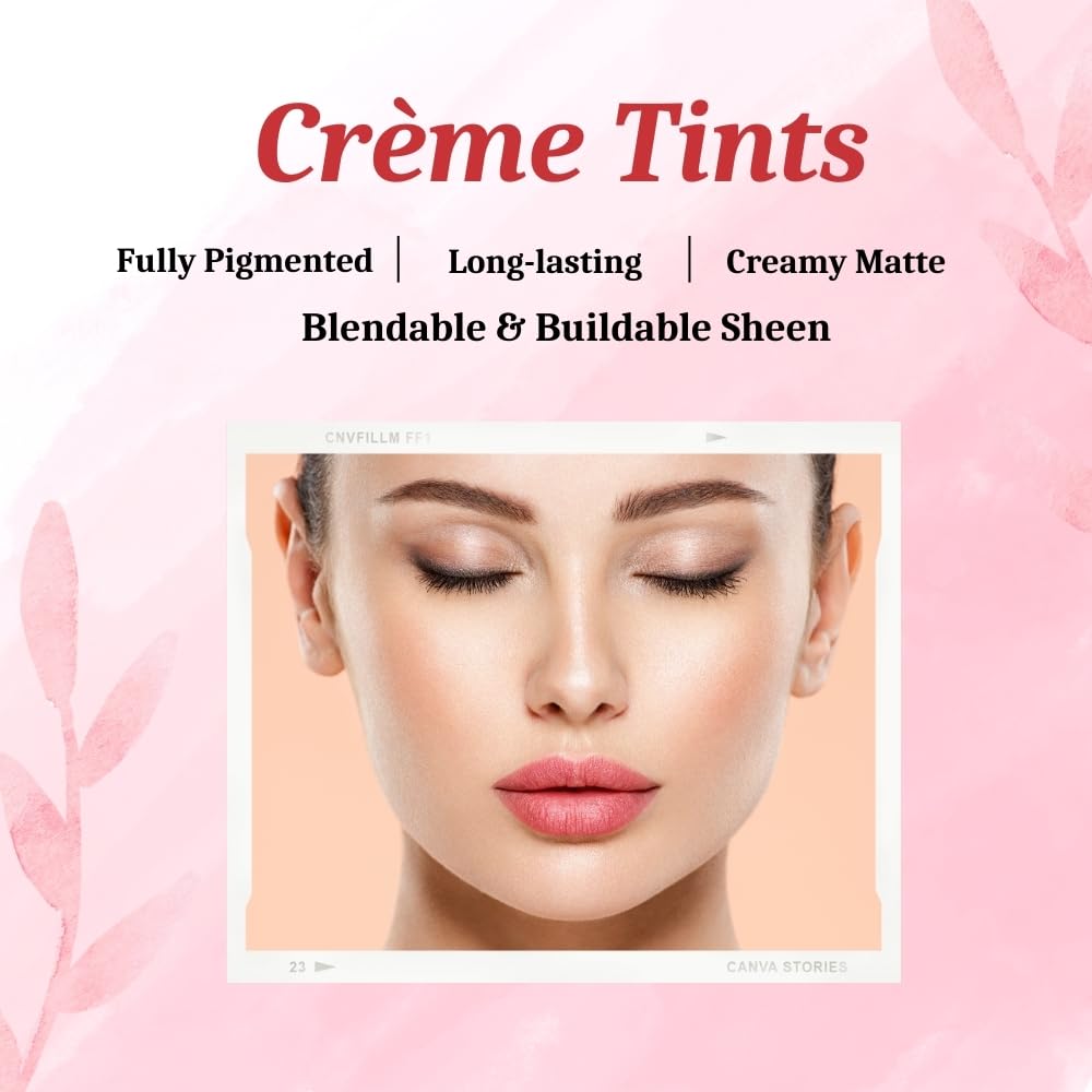 Riyo Professional Lip and Cheeks Tint - Deep Red | Long-Lasting Cream-Based Lip & Cheek Stain for Women | Natural & Organic Makeup | 8gm (Candy Red) | Perfect for Daily Wear, Parties & Special Occasions