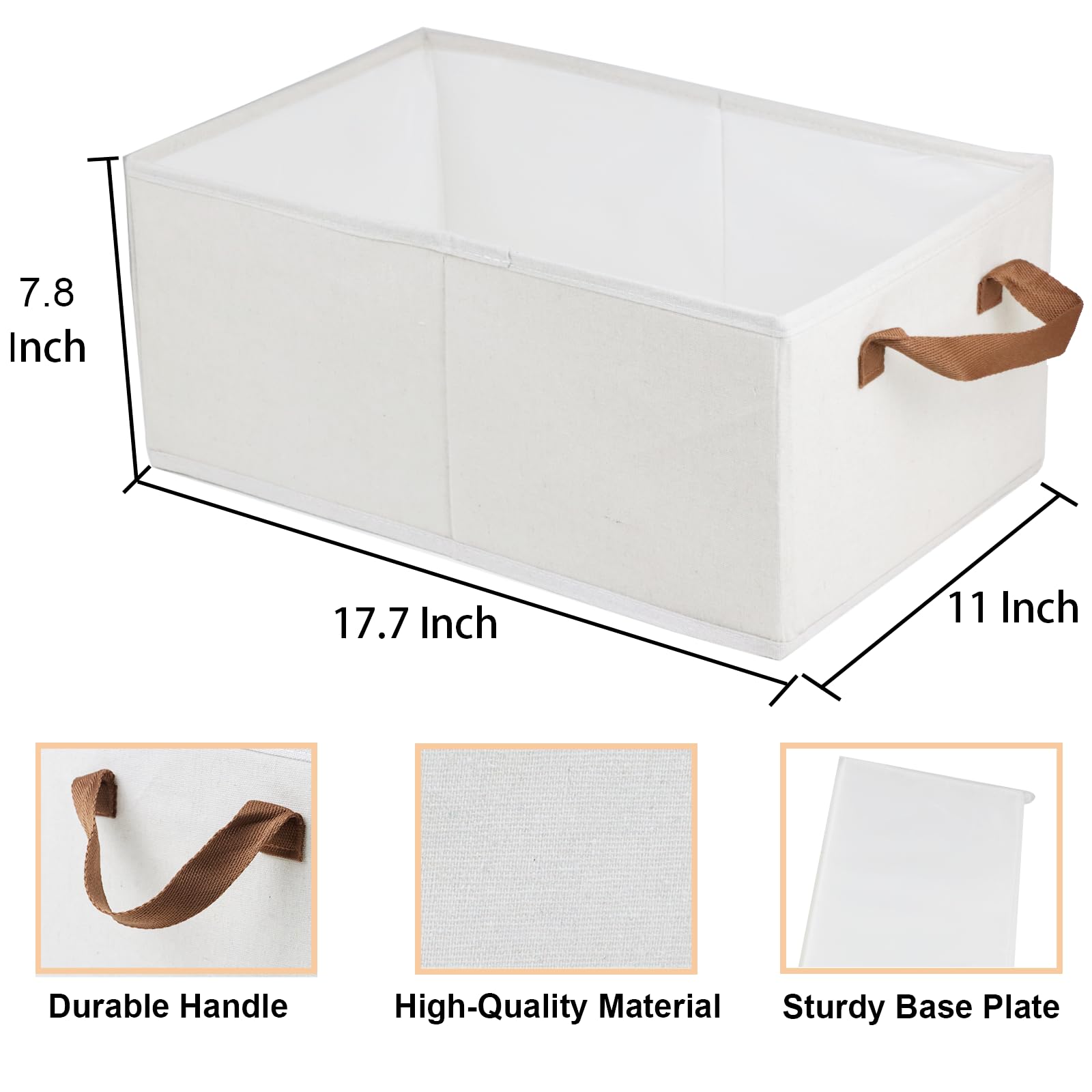 3-Pack Large Capacity Foldable Storage Bins | Closet Organizer System for Clothing, Bedding & Toys | Sturdy Shelf Baskets for Home, Office & Kids Room Organization (Beige) - Perfect for Seasonal Storage & Space Saving Solutions