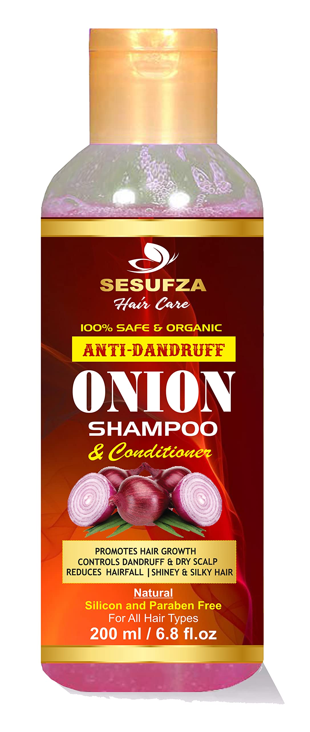 SESUFZA Onion Shampoo for Hair Growth & Hair Loss Prevention | Anti-Dandruff Conditioner (200ml) - Promotes Thicker, Healthier Hair for Men & Women - Ideal for Daily Use & Scalp Care