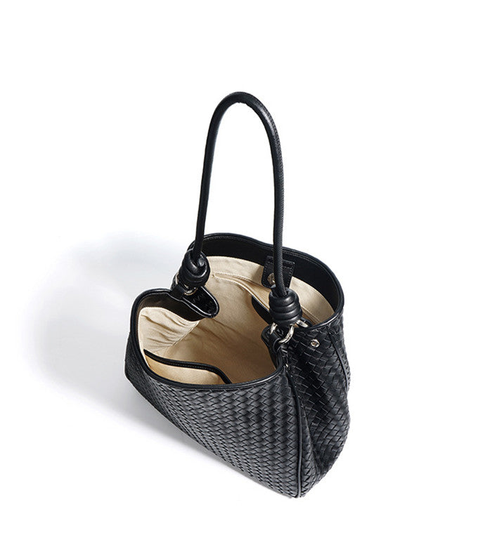 Knotted Strap Woven Tote Bag - Stylish Handmade Beach Bag for Women, Perfect for Shopping, Travel & Summer Outings