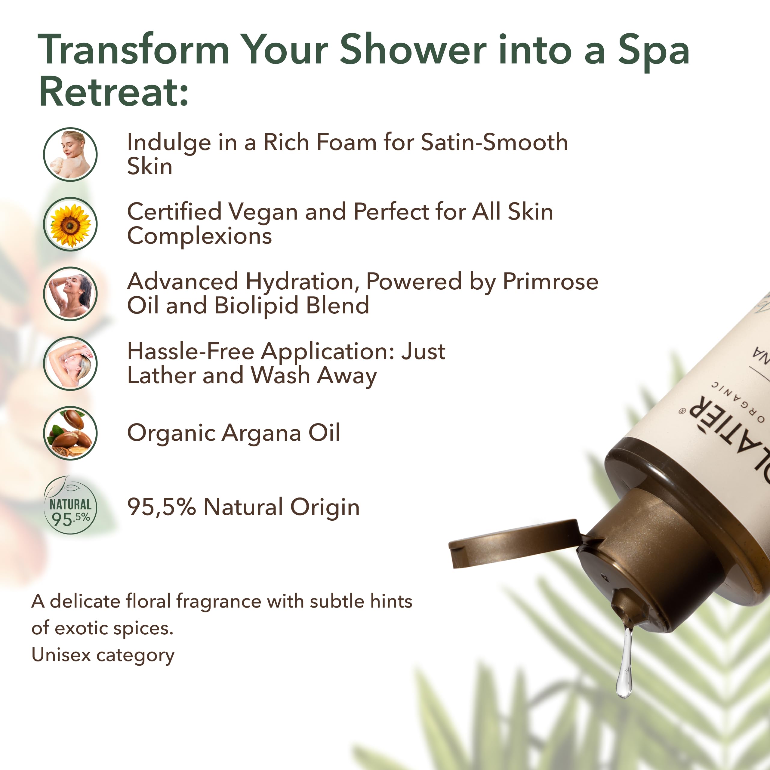 Pure Organic Argan Oil Body Care Set - Deep Hydrating Shower Oil, Exfoliating Body Scrub & Nourishing Body Butter for Silky Smooth Skin | Perfect for Dry Skin Treatment, Spa Day at Home & Luxury Gift