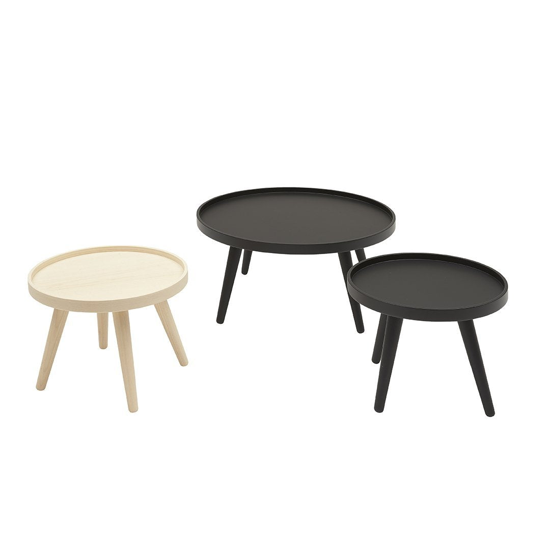 Honcke Alma Pouf Table - Modern Round Coffee Table with Softline Design for Living Room, Lounge & Office Decor