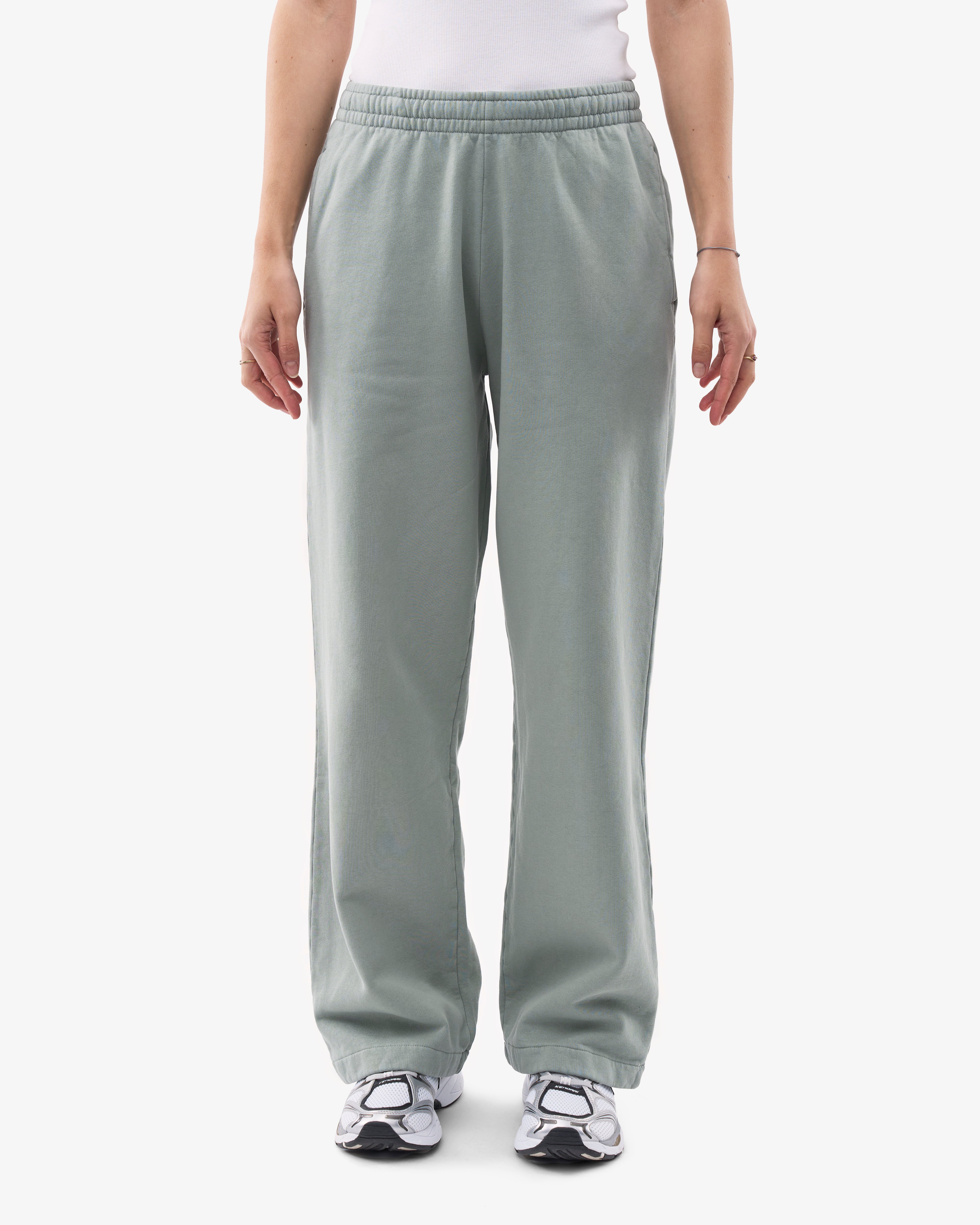 Organic Straight Leg Sweatpants for Women - Soft Cotton Joggers in Steel Blue | Lounge, Yoga & Casual Wear