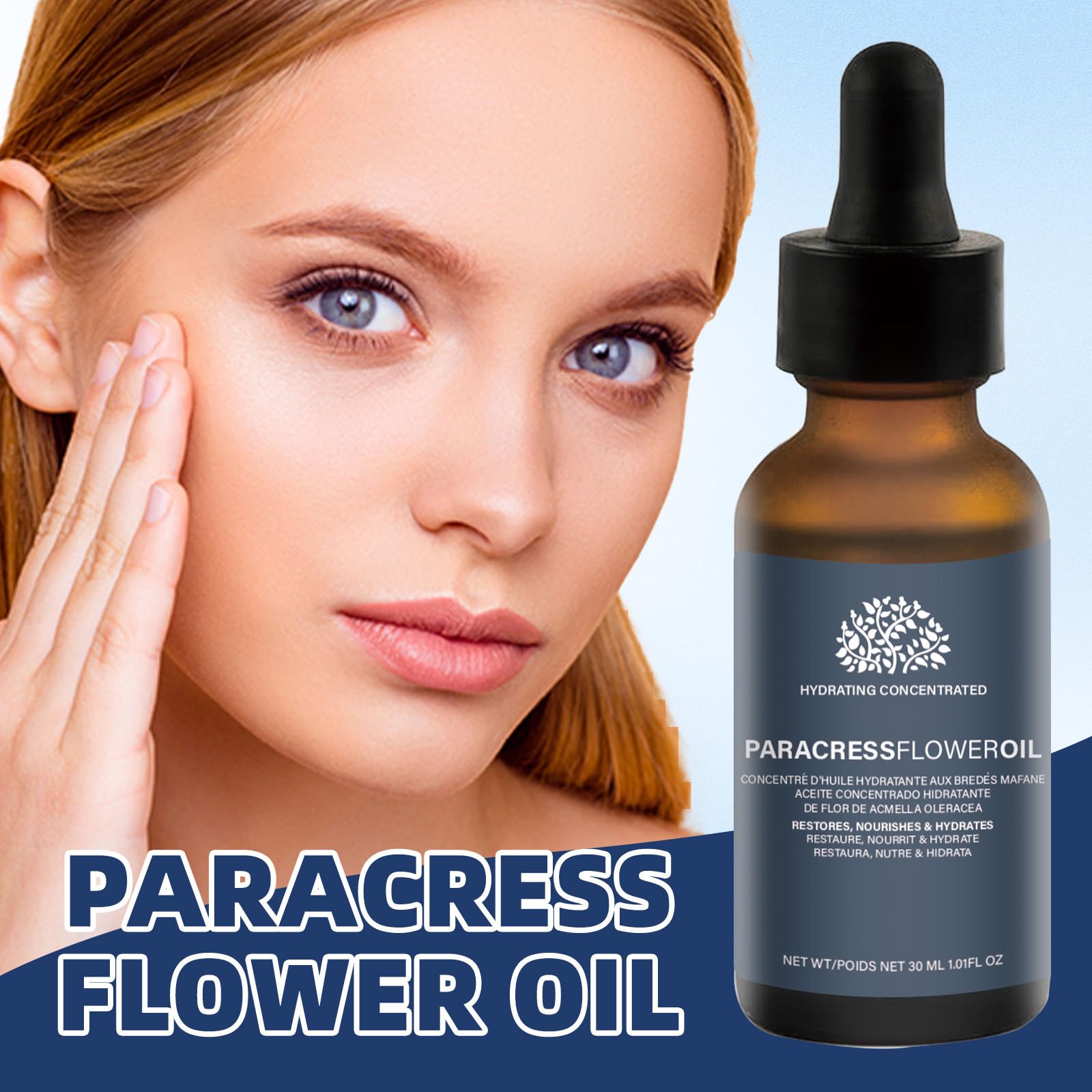 Organic Paracress Facial Oil & Serum Set - 2PCS Cold Pressed Anti-Aging Treatment for Smoothing Fine Lines & Wrinkles | Suitable for All Skin Types | Daily Skincare Routine & Nighttime Hydration