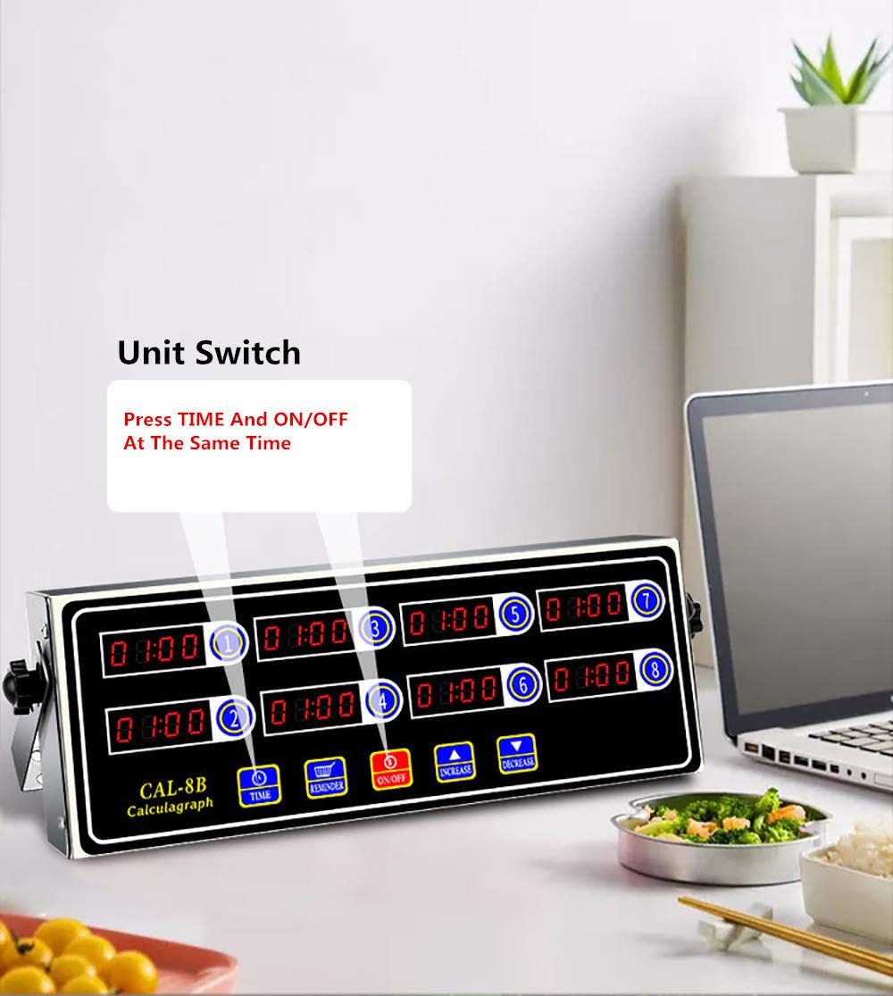 8 Channel Digital Kitchen Timer with Loud Alarm - Stainless Steel Cooking Timer for Baking, Grilling, Frying & Meal Prep - Perfect for Burgers, Pizza, Eggs & More
