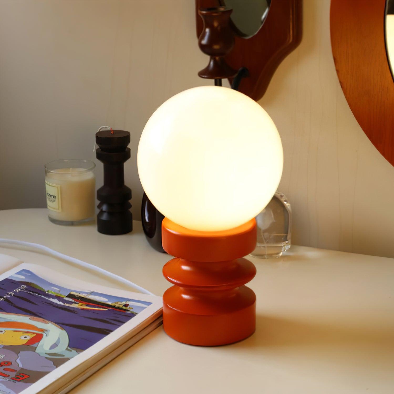 Sankey Orange Table Lamp - Modern LED Desk Light for Home Office, Bedroom & Living Room - Perfect for Reading, Working & Decor