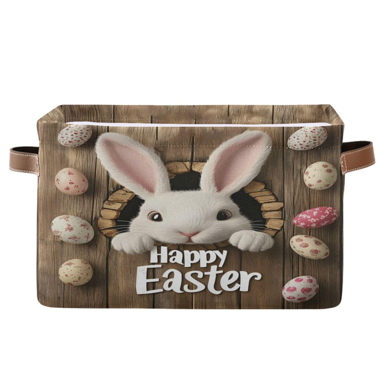 Senya Easter Storage Basket - Foldable Fabric Collapsible Storage Bin Organizer for Clothes, Toys & Home Decor | Perfect for Easter Bunny Decorations, Holiday Storage & Home Organization
