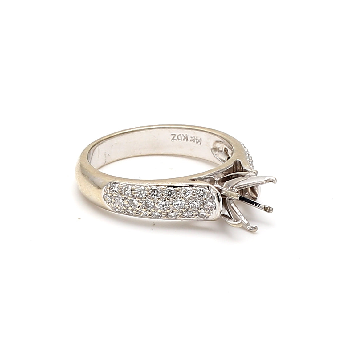 0.15 Carat Round Brilliant Diamond 14K White Gold Semi Mount Ring - Perfect for Engagement, Wedding Bands & Anniversary Gifts