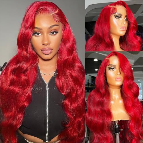 Red Lace Front Wigs Human Hair