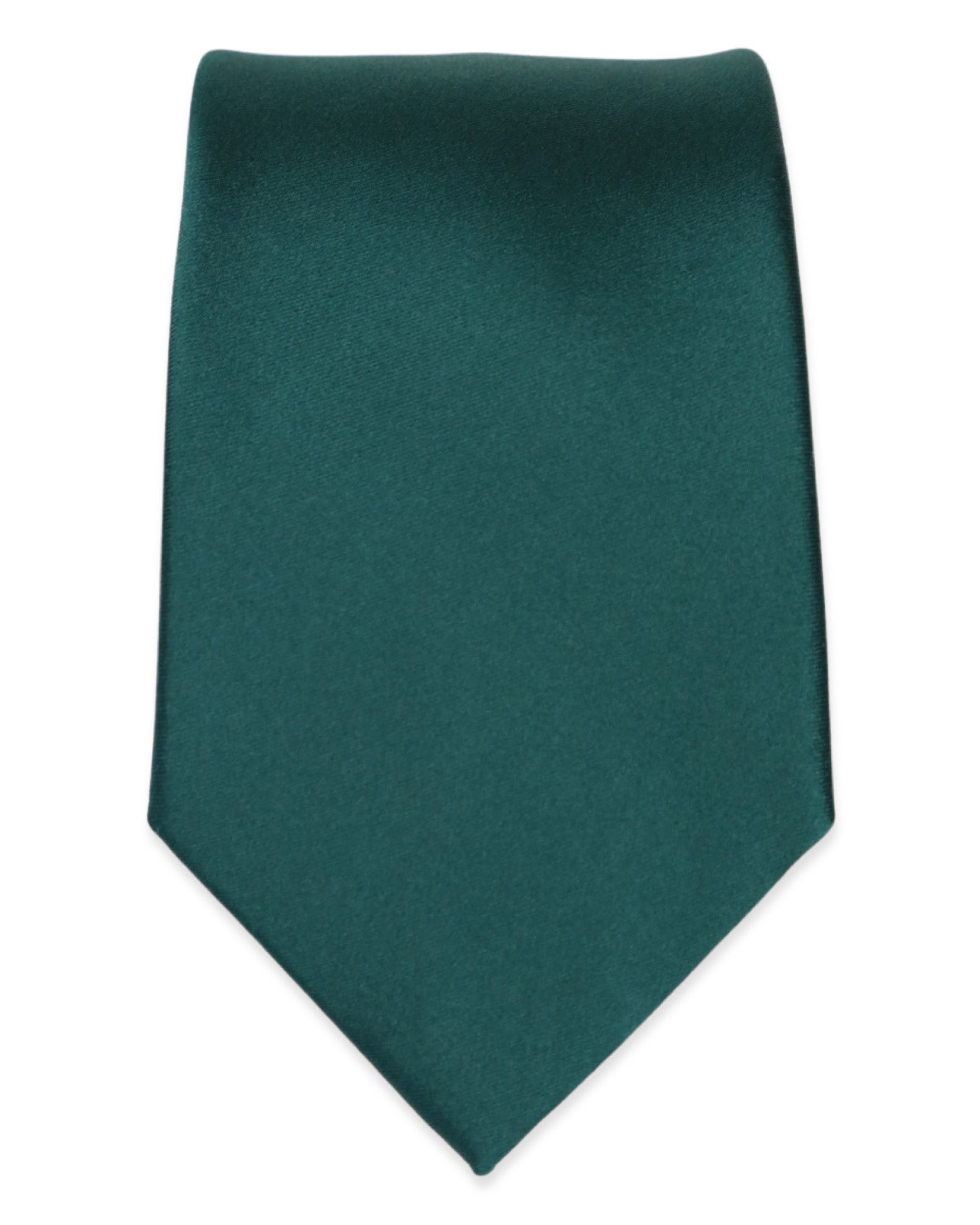 DÉCLIC Classic Plain Tie for Men - Dark Green Silk Necktie for Business, Wedding & Formal Occasions
