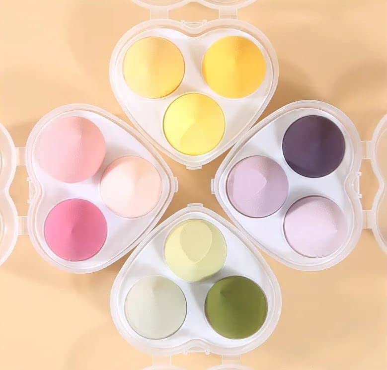 Bodytech Makeup Sponge Set - 3 Pack Soft Beauty Blenders for Liquid Foundation, Cream & Powder - Includes Egg Case - Perfect for Flawless Face Makeup Application at Home or Professional Use