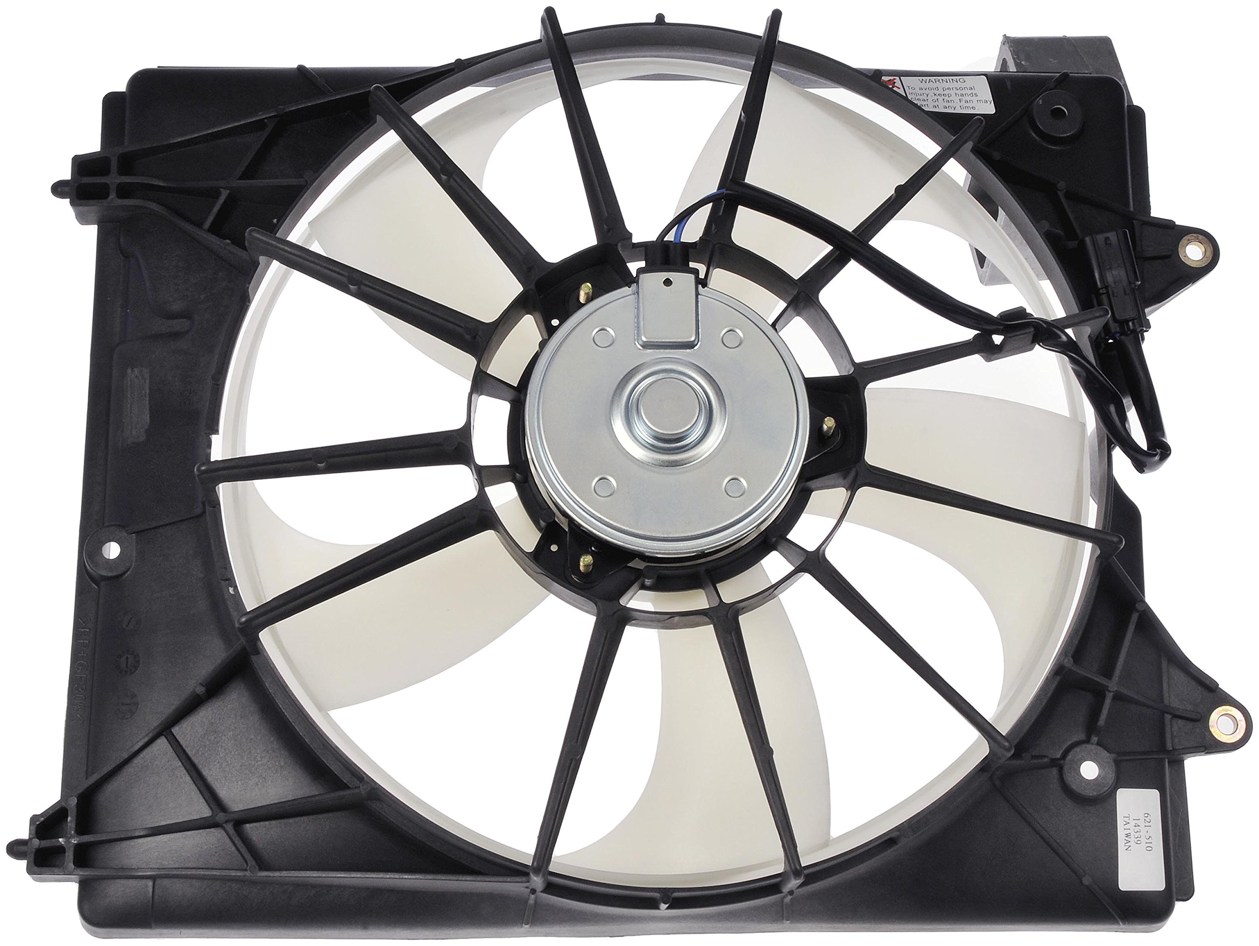 Dorman 621-510 Driver Side Engine Cooling Fan Assembly Replacement for Honda Accord, Civic, CR-V - Perfect for Overheating Prevention & Summer Driving