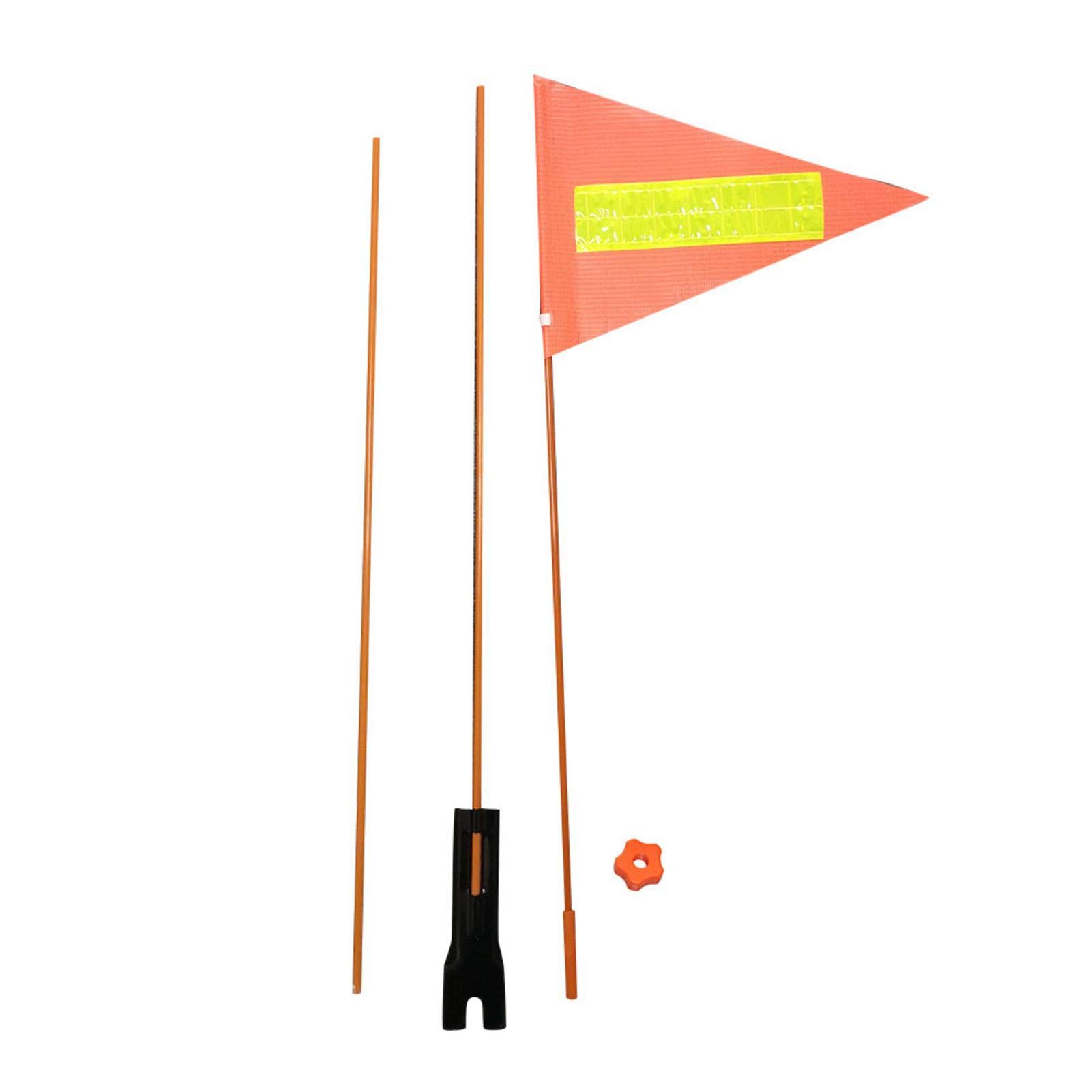 **6 ft Kids Bike Safety Flag with 3 Heavy-Duty Fiberglass Poles - Bright Orange, Tear-Resistant & Waterproof Polyester - Perfect for Cycling, Parades & Outdoor Safety**