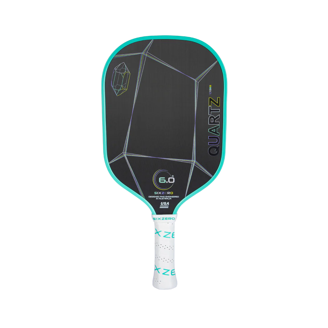 Six Zero Quartz 15mm Pickleball Paddle - Premium Carbon Fiber Surface for Enhanced Spin & Control - Perfect for Competitive Play & Outdoor Games