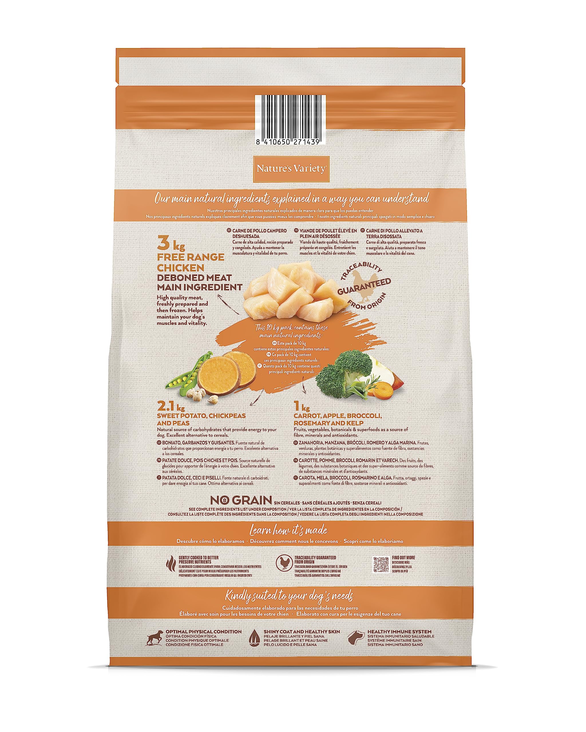 Nature's Variety Premium Complete Dry Dog Food with Free-Range Chicken for Medium & Large Breeds - 10kg Bag | High-Protein Nutrition for Active Adult Dogs at Home or Outdoor Adventures