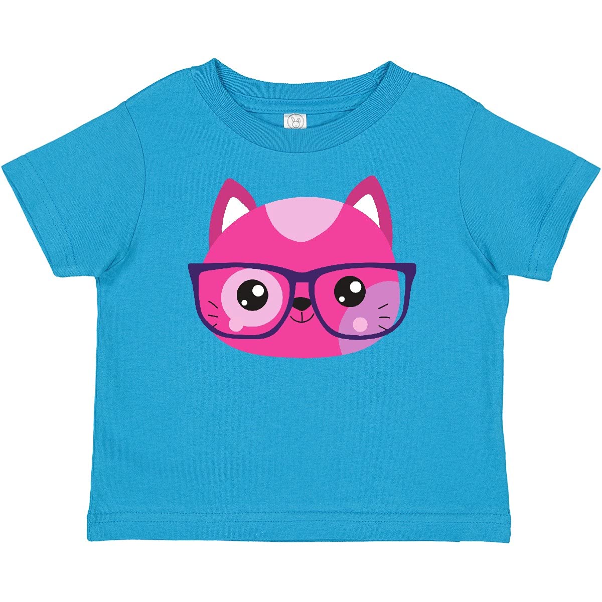 Inktastic Hipster Cat with Glasses - Cute Kitten Graphic Baby T-Shirt for Boys & Girls - Perfect for Casual Wear, Playdates, and Cat Lovers