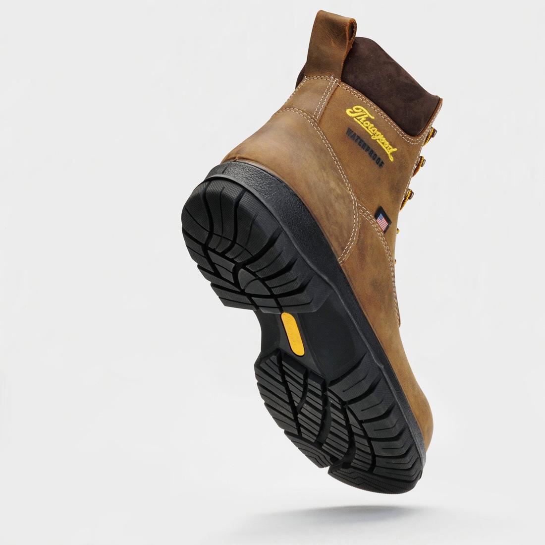 Genesis Series 6 Nano Toe Waterproof Work Boots for Men - Chestnut Brown Safety Shoes for Construction, Hiking & Outdoor Work