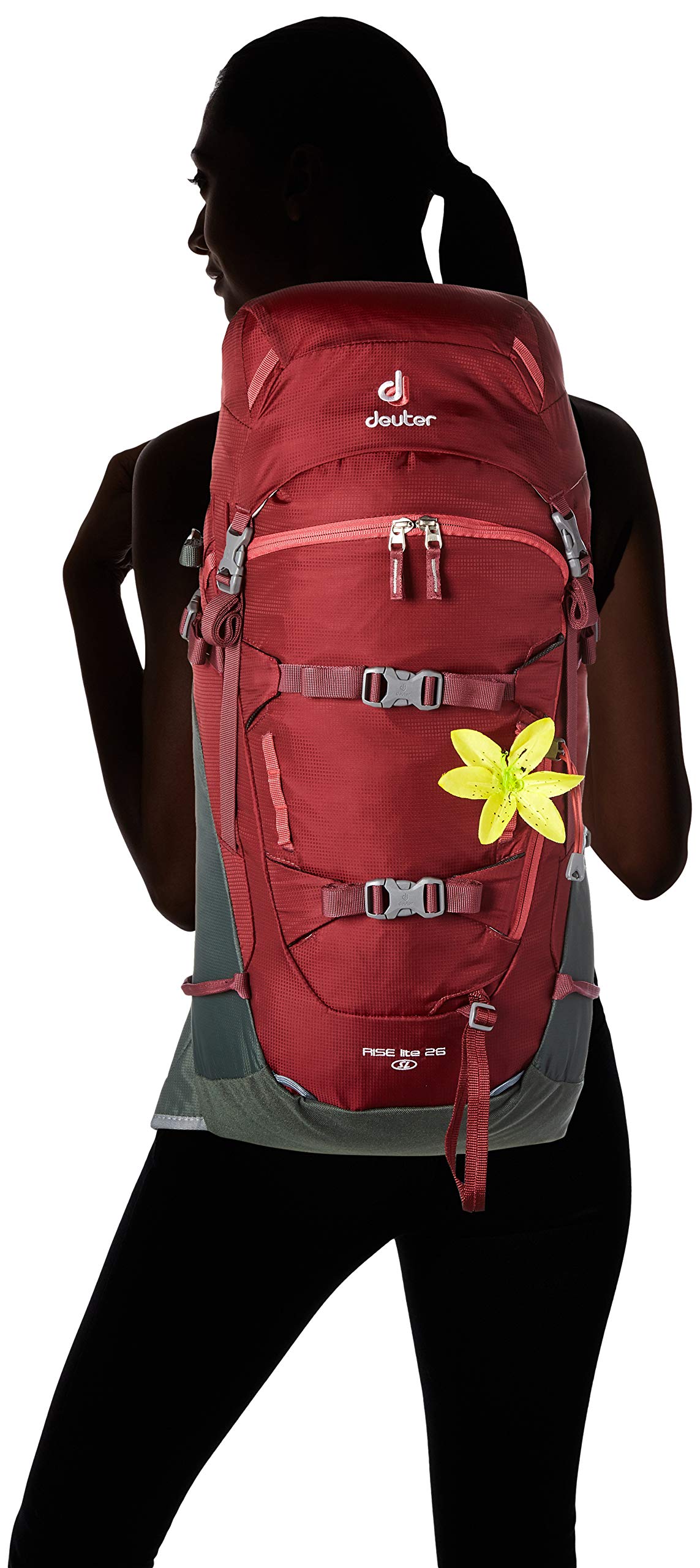 Deuter Rise Lite 26 SL Backpack for Women - Lightweight Hiking Daypack with Ventilation System, Maroon/Ivy Color - Perfect for Outdoor Adventures, Travel & Daily Commute