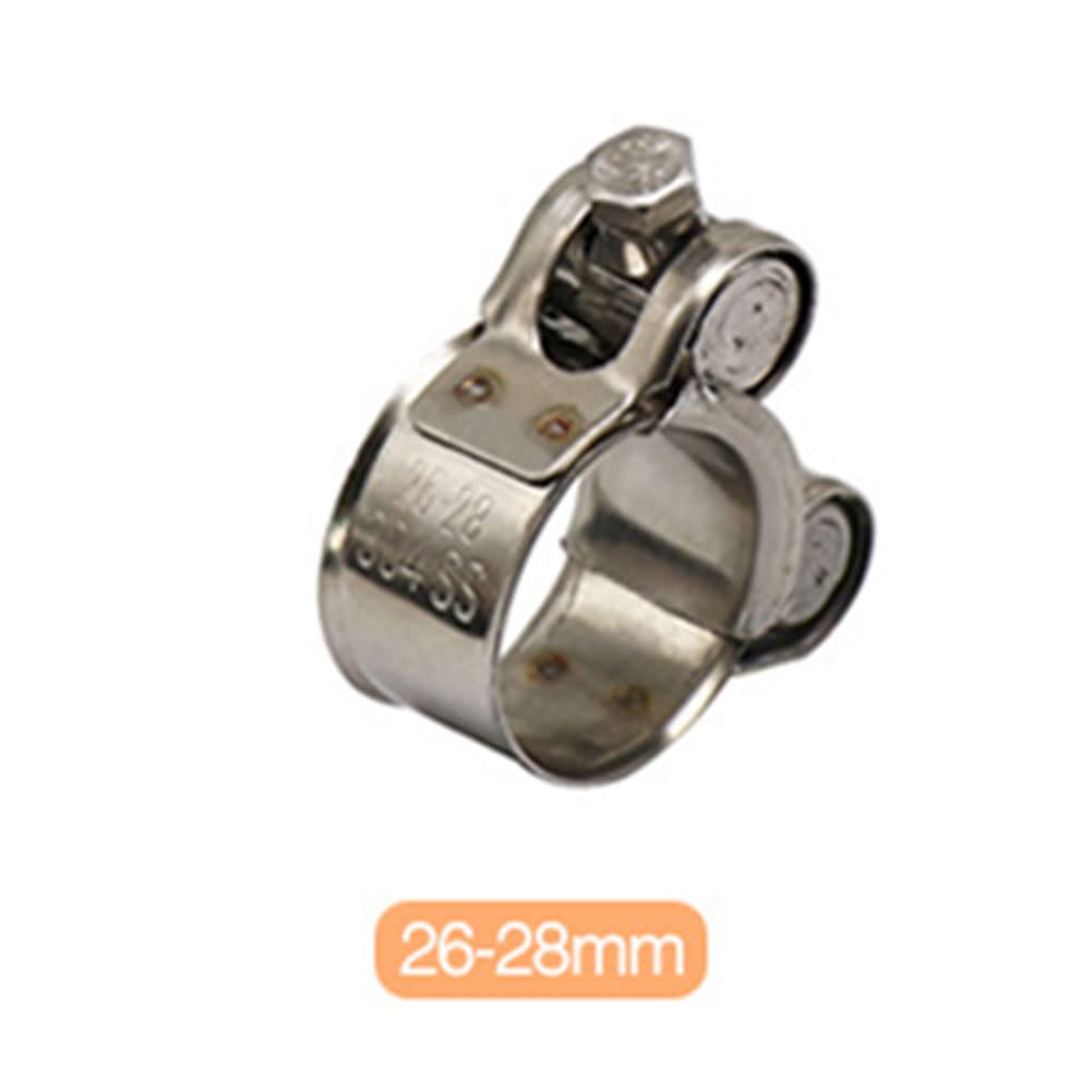 GZYF 1pc Stainless Steel Exhaust Pipe Muffler Clamp for 26-28mm Pipes - Universal Fit for Cars, Trucks & Motorcycles - Durable Automotive Exhaust System Repair Part