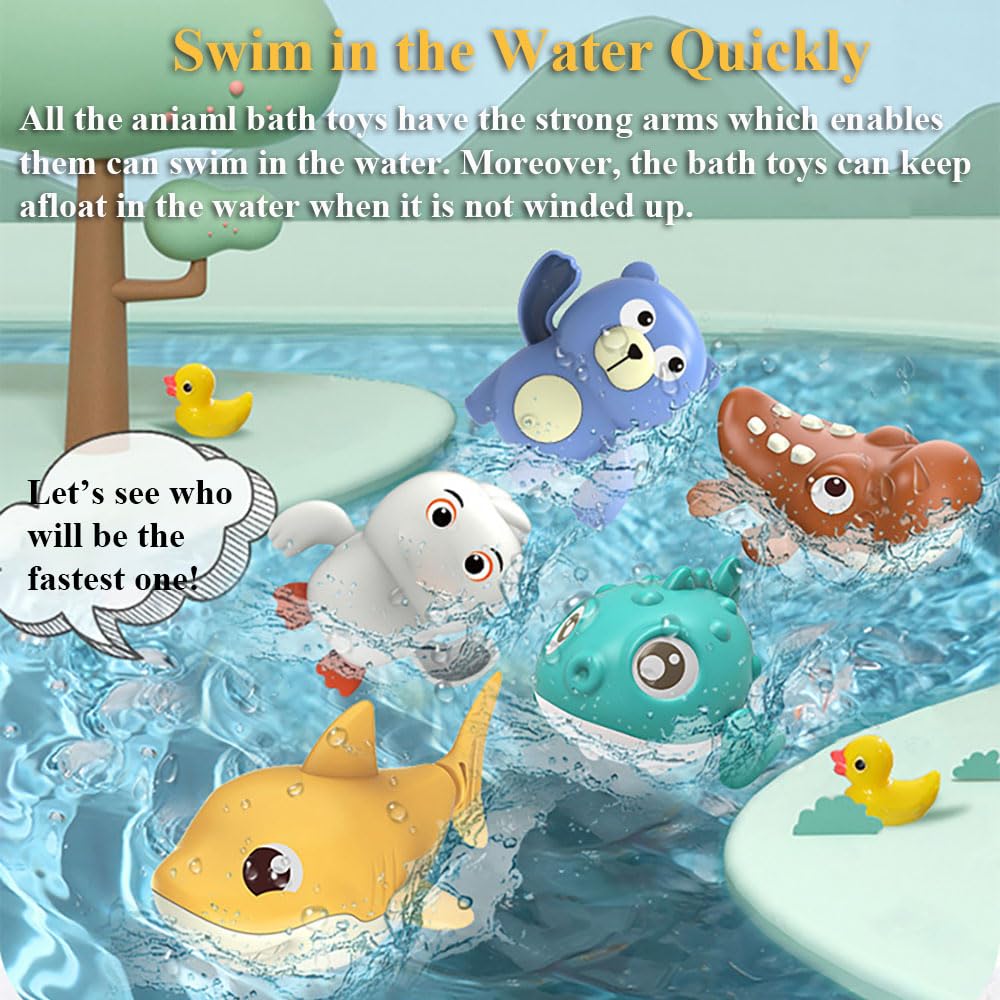 Wind-Up Swimming Bear Bath Toy - Floating Water Toy for Kids, Bathtub & Pool Fun - Cute Yellow Bear Tub Toy for Toddlers & Babies - Perfect for Bath Time, Playtime & Learning to Swim