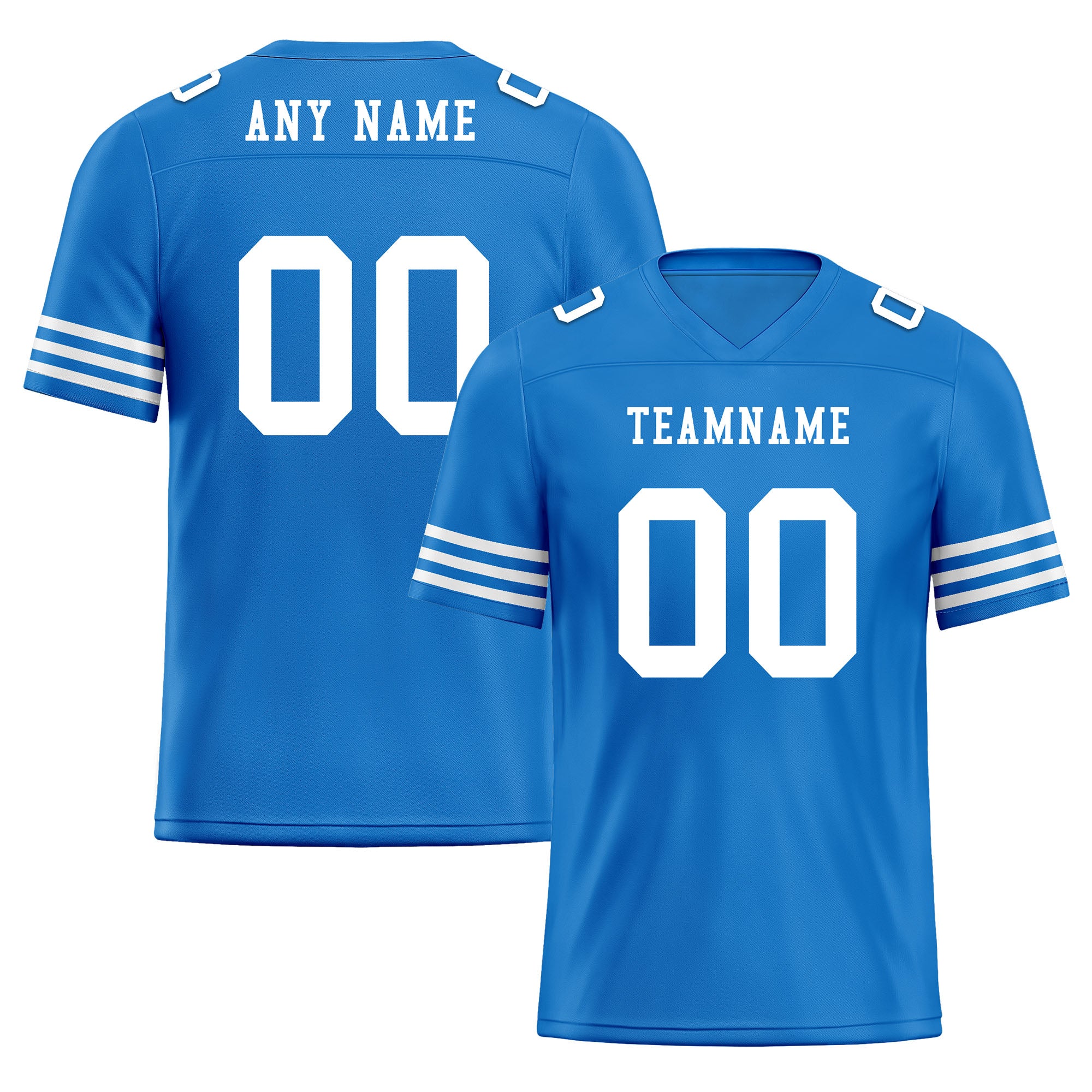 Custom Blue & White Striped Personalized Authentic Football Jersey FBJ02 D06038 - Perfect for Game Day, Team Sports & Fan Apparel
