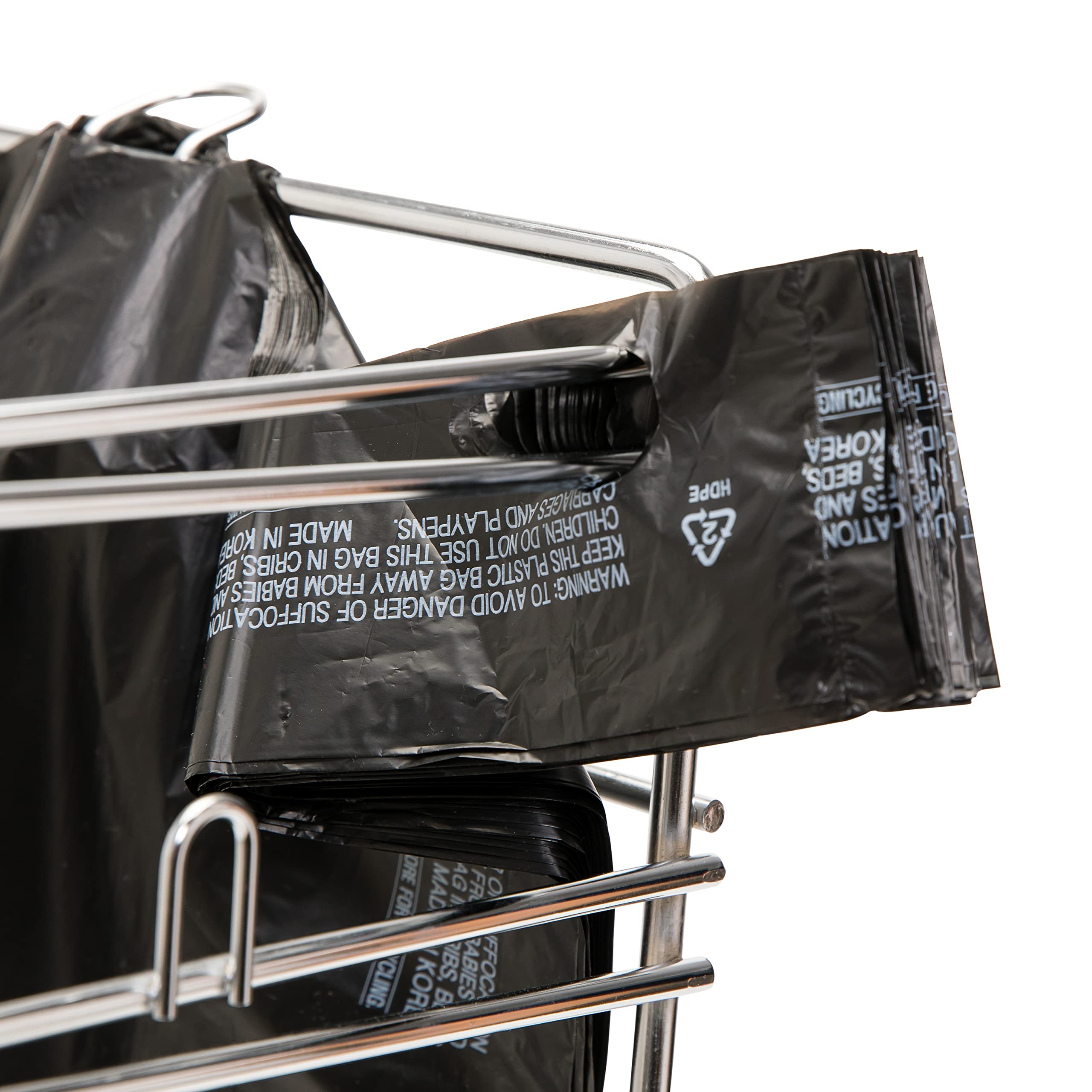 400 Count Large Black Embossed T-Shirt Bags 12x7x22 Inches - 17 Micron Heavy Duty Plastic Grocery Bags with Handles for Retail, Bulk Shopping & Storage