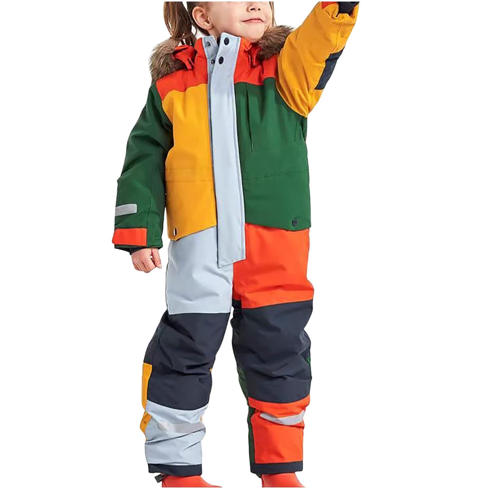 **Kids Waterproof Ski Suit - Windproof One-Piece Snowsuit for Boys & Girls - Warm Winter Outdoor Snow Clothes for Skiing, Snowboarding & Play**