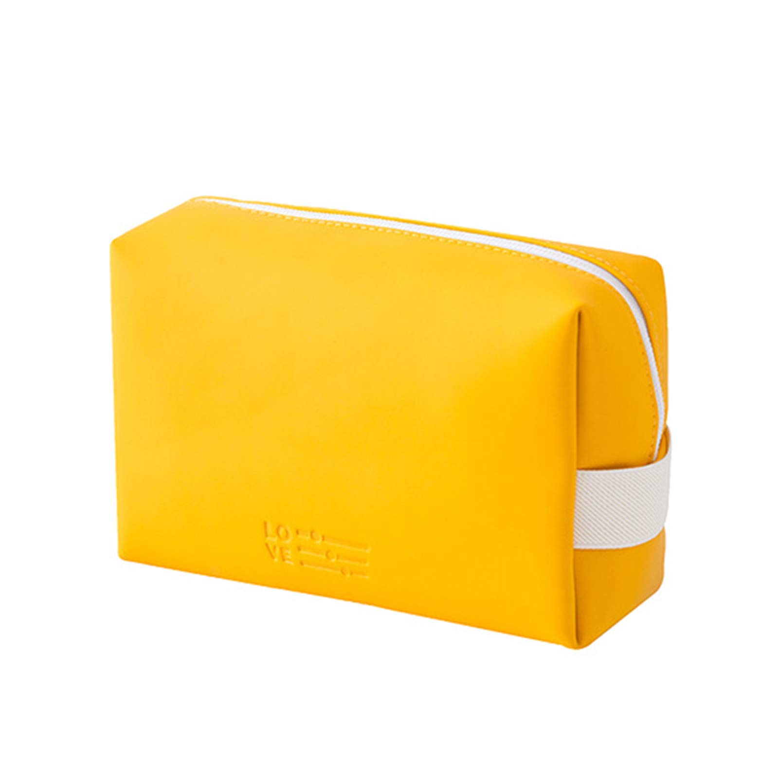 Waterproof Cosmetic Makeup Bag - Large Capacity Travel Toiletry Organizer for Jewelry, Digital Devices & Cosmetics | Lightweight Portable Pouch for Vacation, Daily Use & Gym (Yellow)