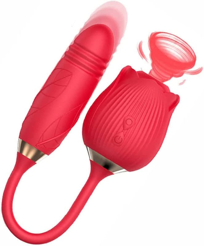 Premium Rose-Shaped Clitoral Stimulator - Rechargeable Dual Head Waterproof Adult Toy for Women with 10 Vibration Modes - Perfect for Valentine's Day, Anniversary & Romantic Gift Ideas - Washable & Discreet Design for Solo Play or Couples Intimacy